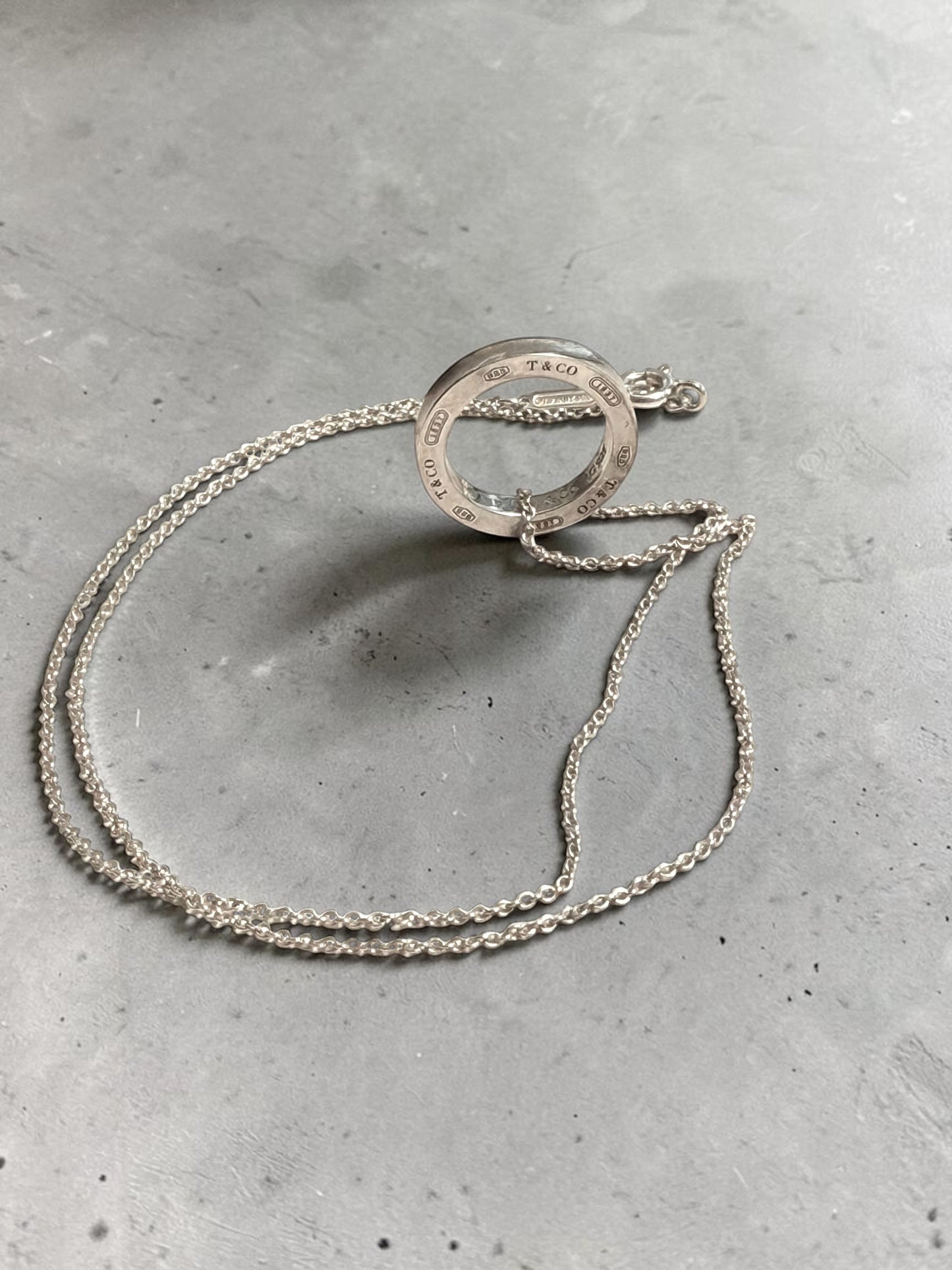 Tiffany & Co 1837 Circle Pendant 925 Silver & Matching Chain