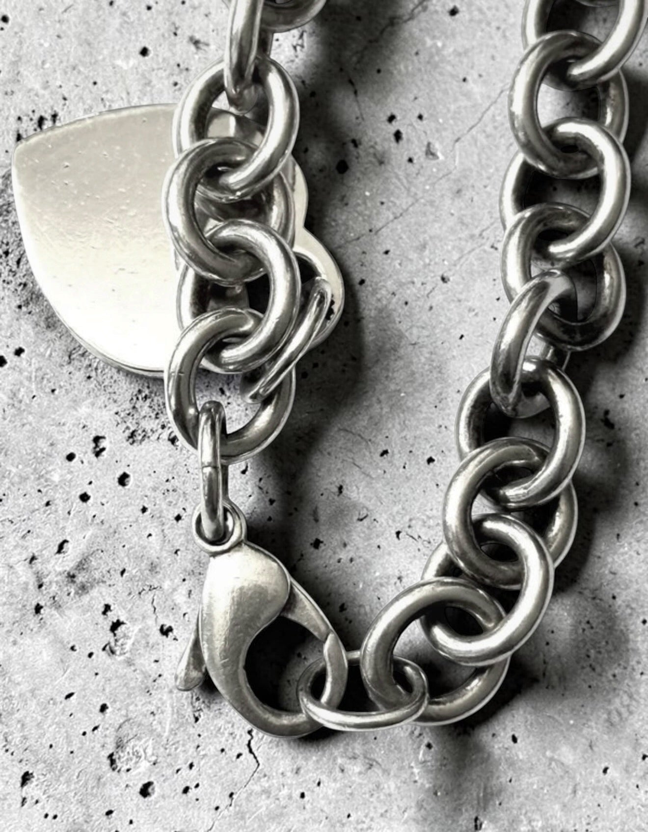 Vintage Tiffany & Co Hallmarked Heart Bracelet 7.5”