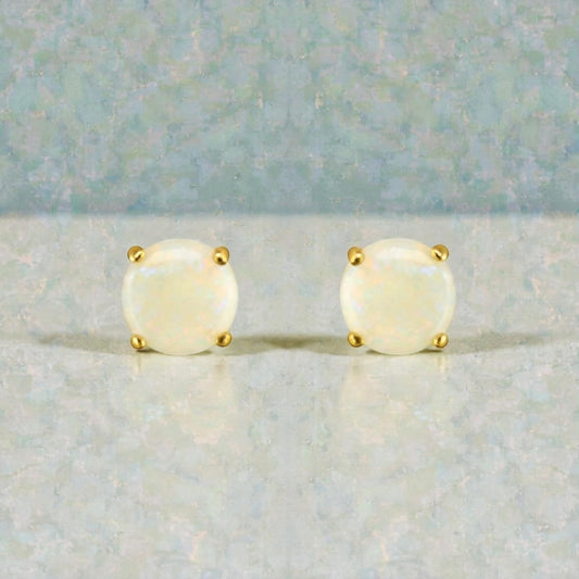 9ct Gold Genuine Opal Earrings New October Birth Stone