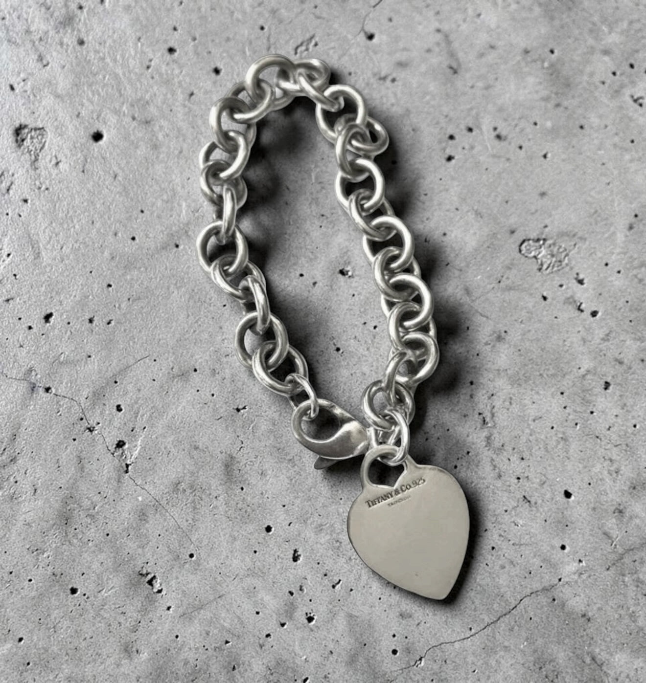 Vintage Tiffany & Co Hallmarked Heart Bracelet 7.5”