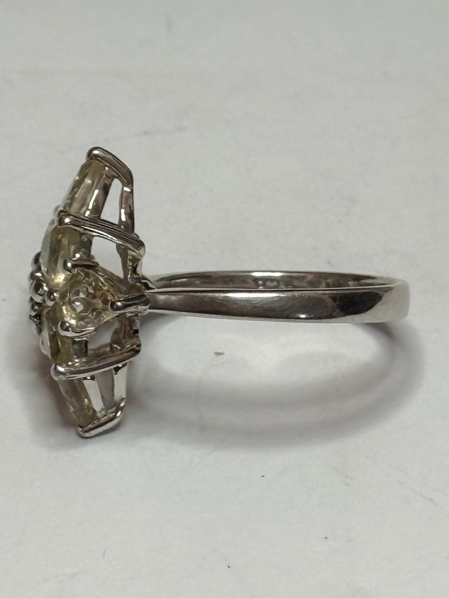 Big Bold Cubic Zirconia Floral Design Ring