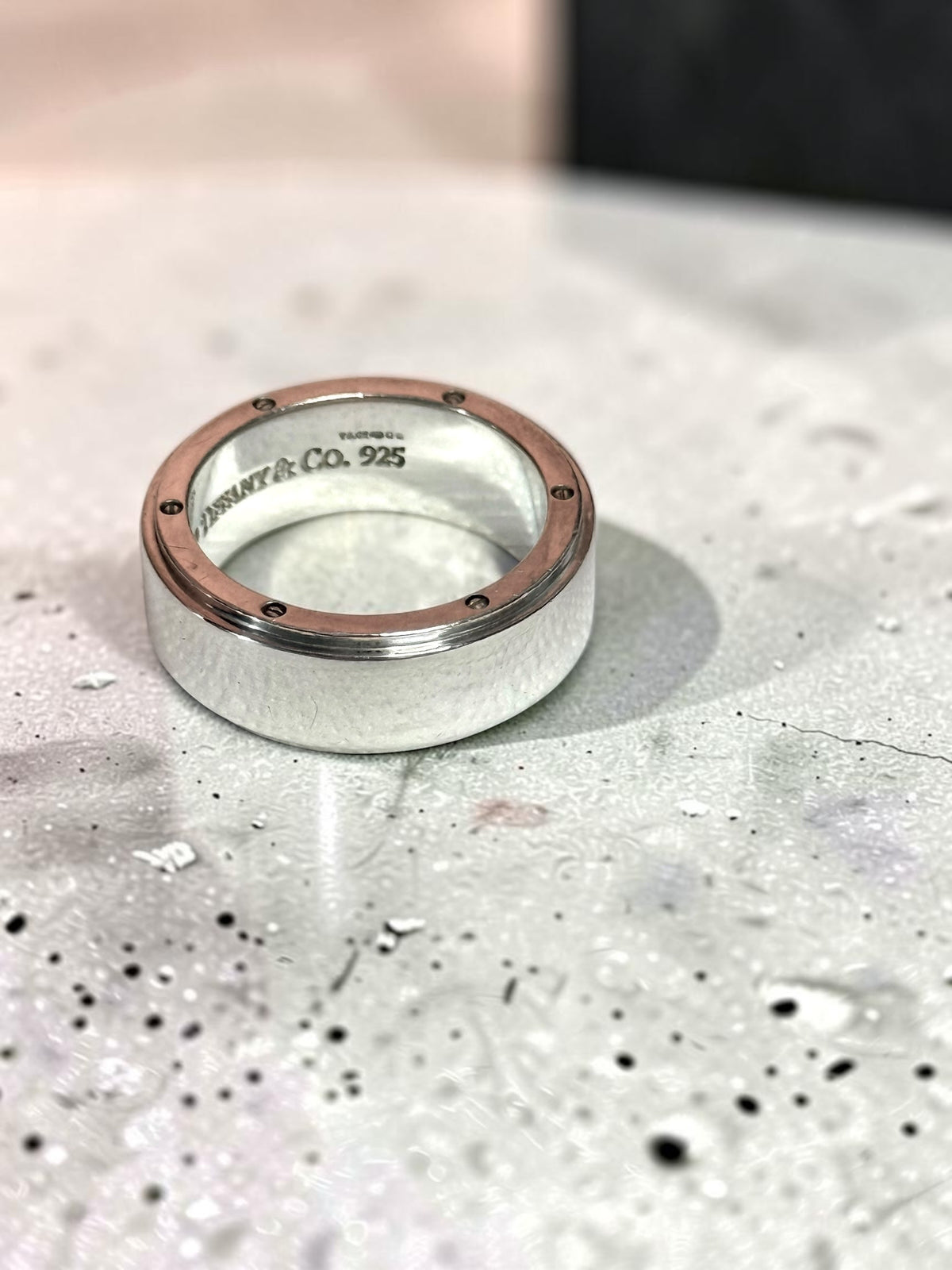 Tiffany & Co Unisex Metropolis Silver Band Ring Size V Hallmarked