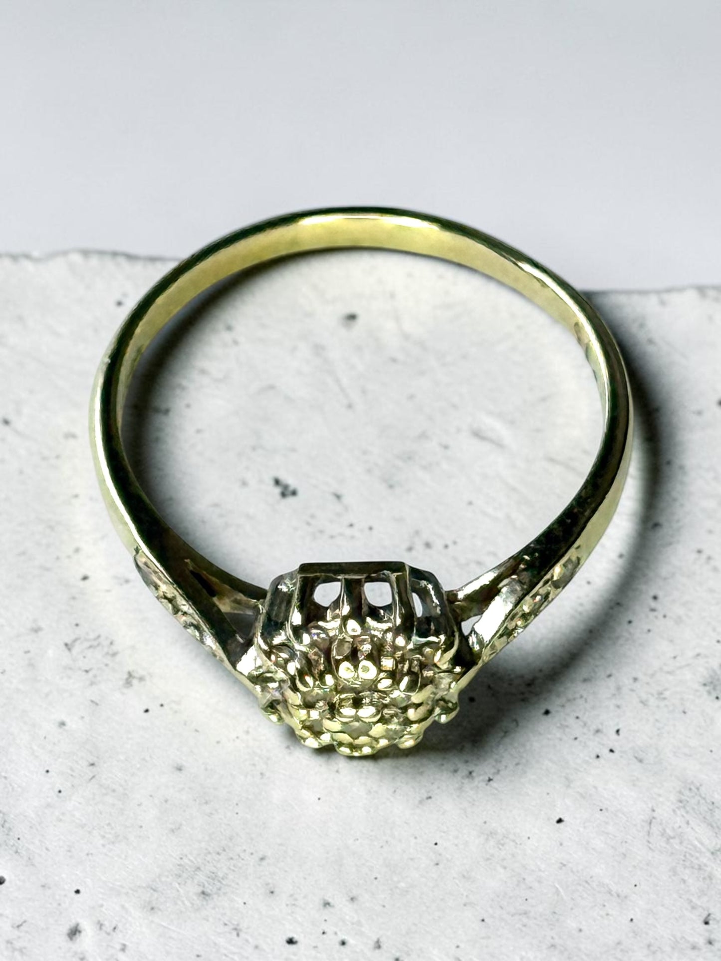 Diamond Cluster 9ct Gold Ring Hallmarked Size L 1/2