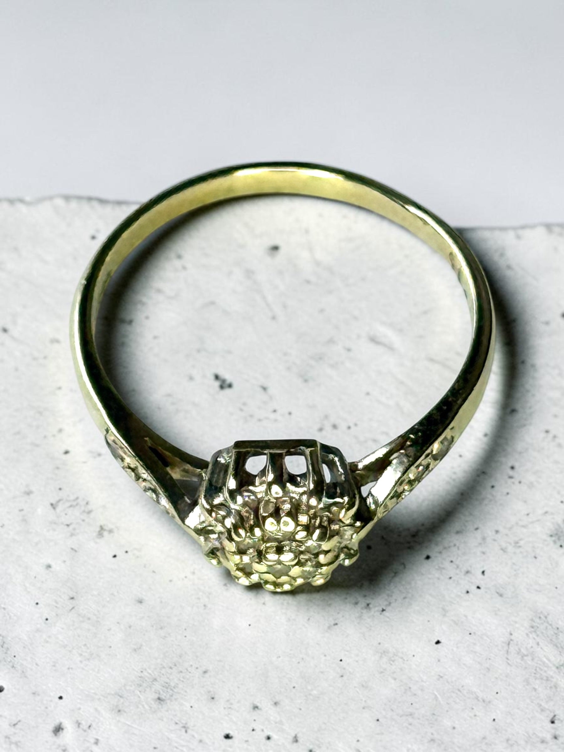 Diamond Cluster 9ct Gold Ring Hallmarked Size L 1/2