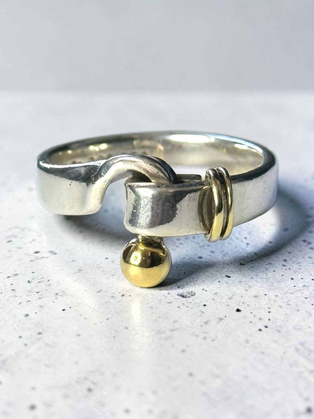 Tiffany & Co 18kt Gold & Silver Hook & Eye Ring