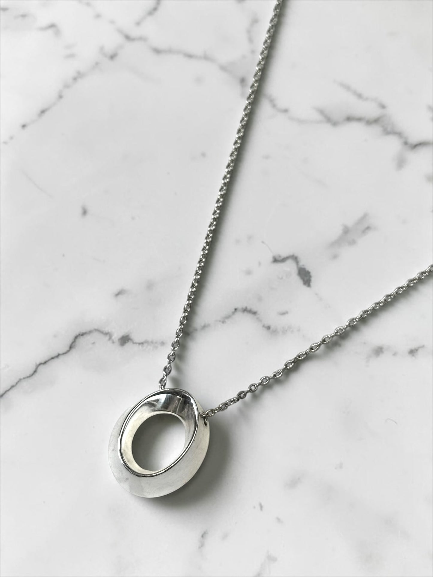 Very Rare Tiffany & Co Frank Gehry Morph Pendant & 20" Necklace 925 Silver