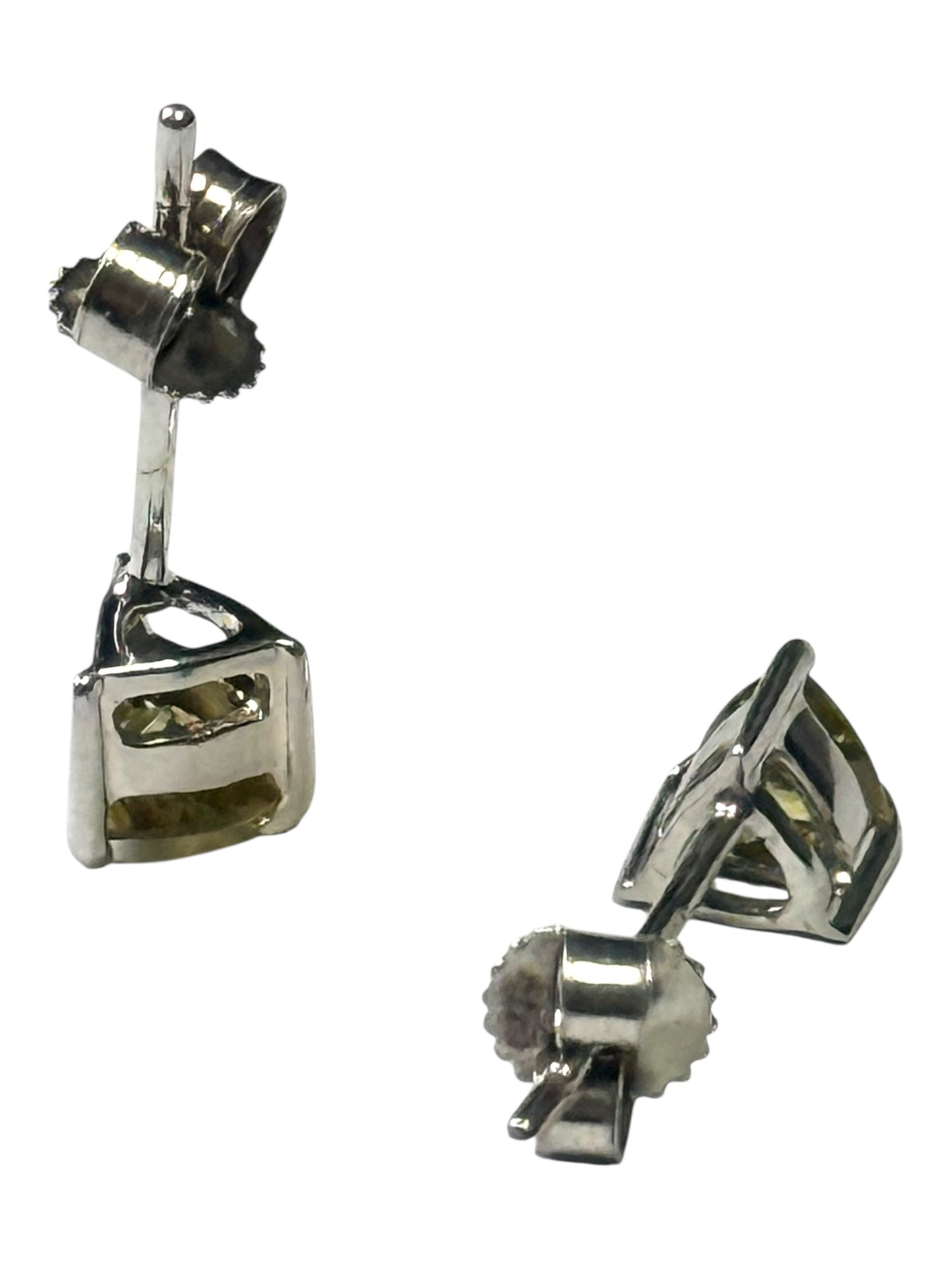 9k White Gold Rare Sphene/Titanite 0.43ct Trillion Stud Earrings