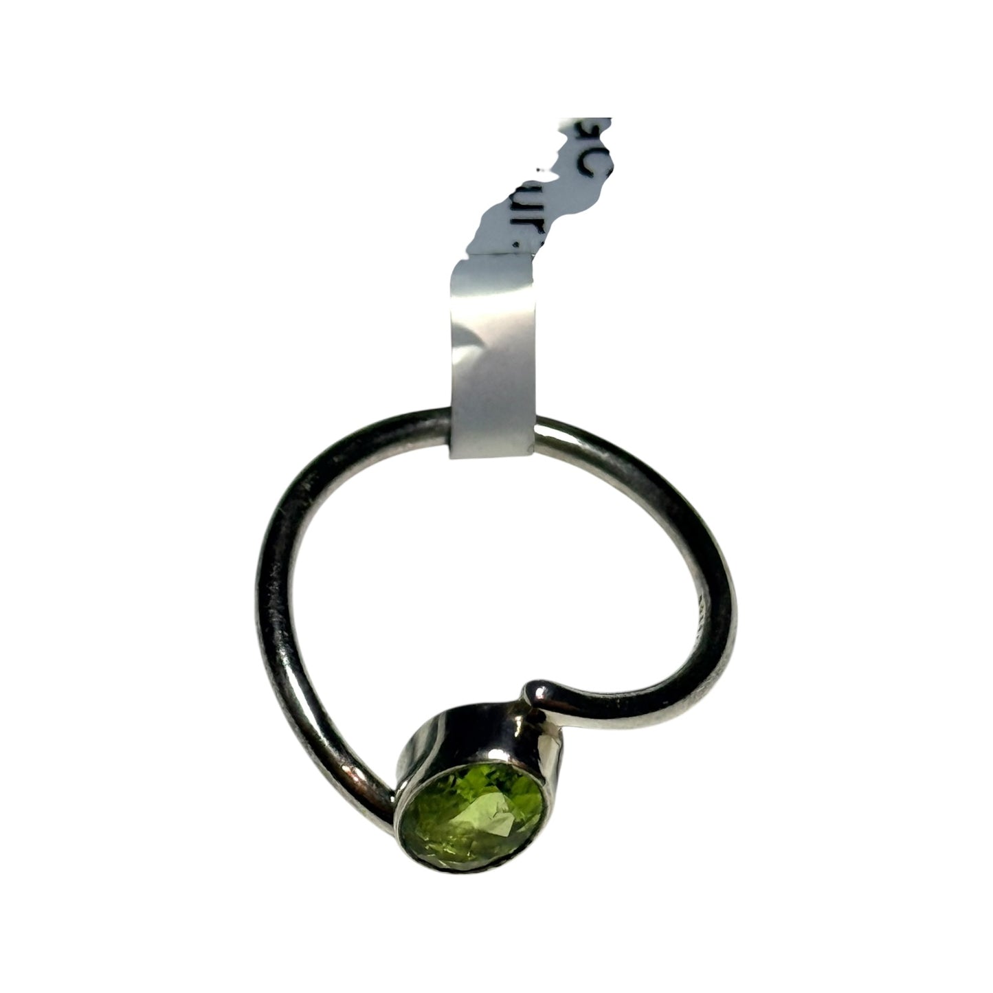 New Peridot Solitaire Silver Ring Size M - CSC
