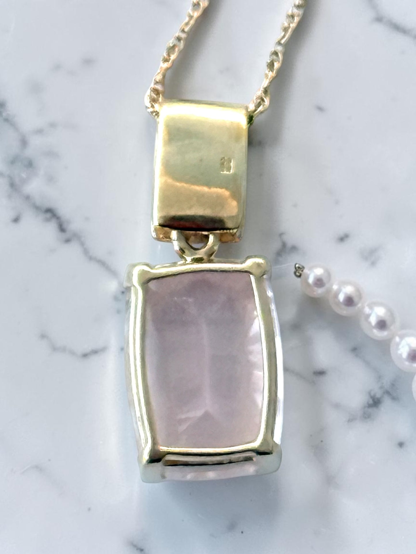 Stunning Gold Framed Diamond & Pink Spinel Pendant