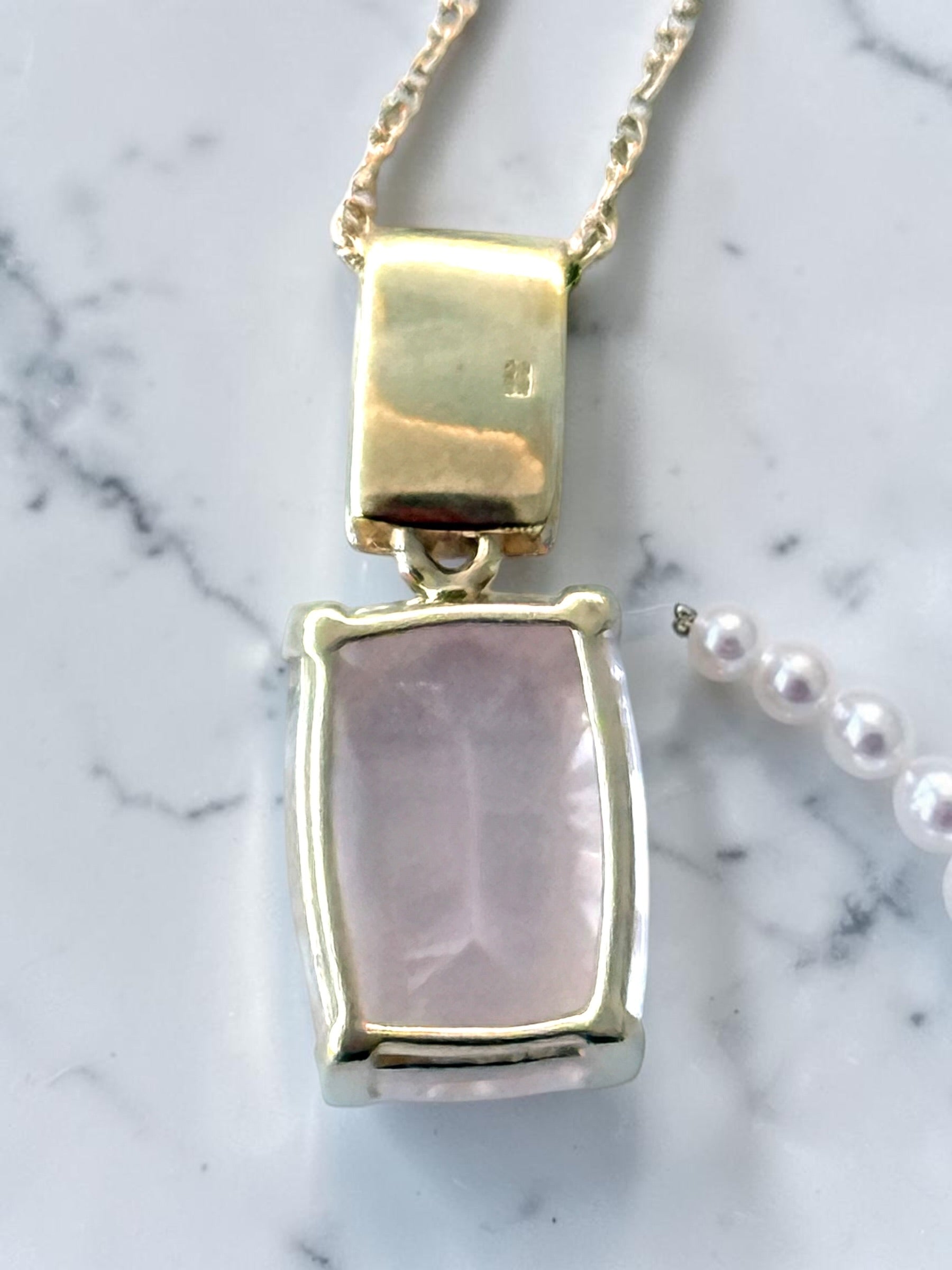 Stunning Gold Framed Diamond & Pink Spinel Pendant
