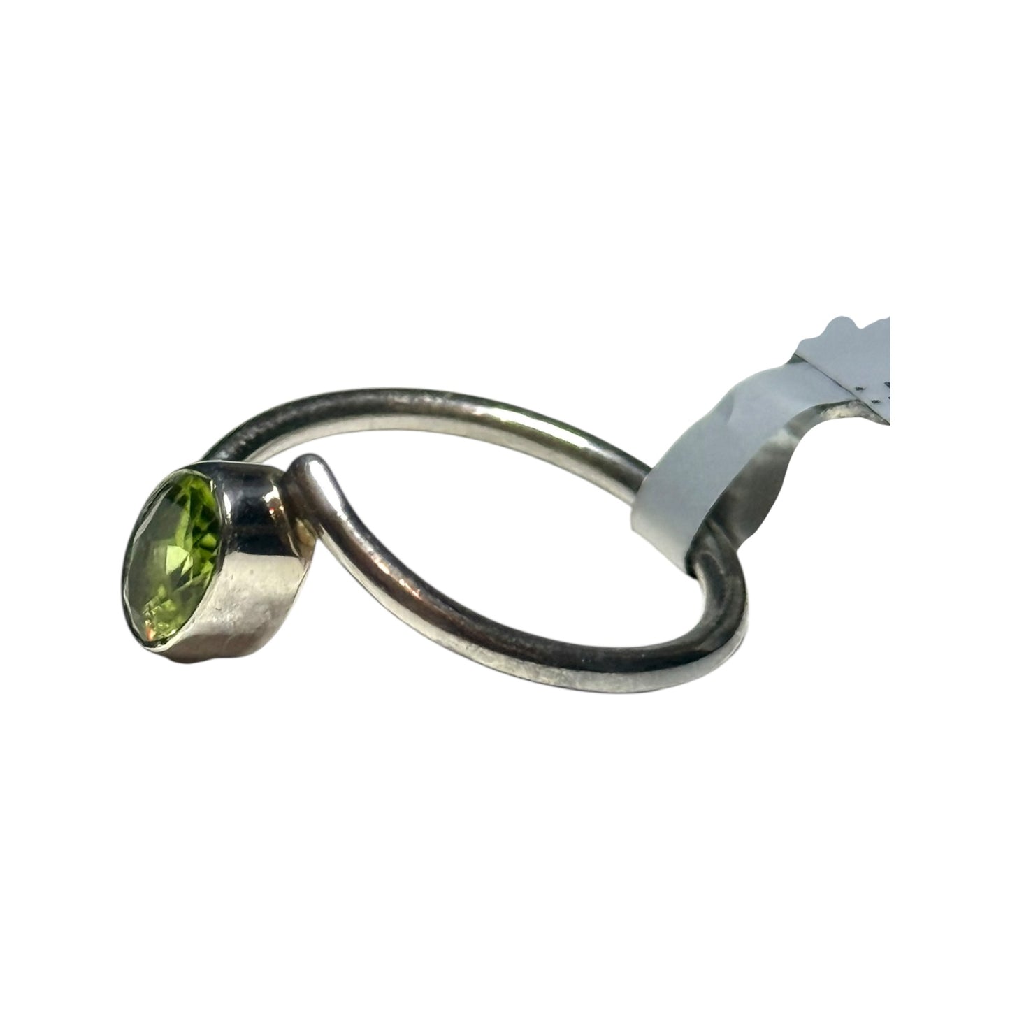 New Peridot Solitaire Silver Ring Size M - CSC