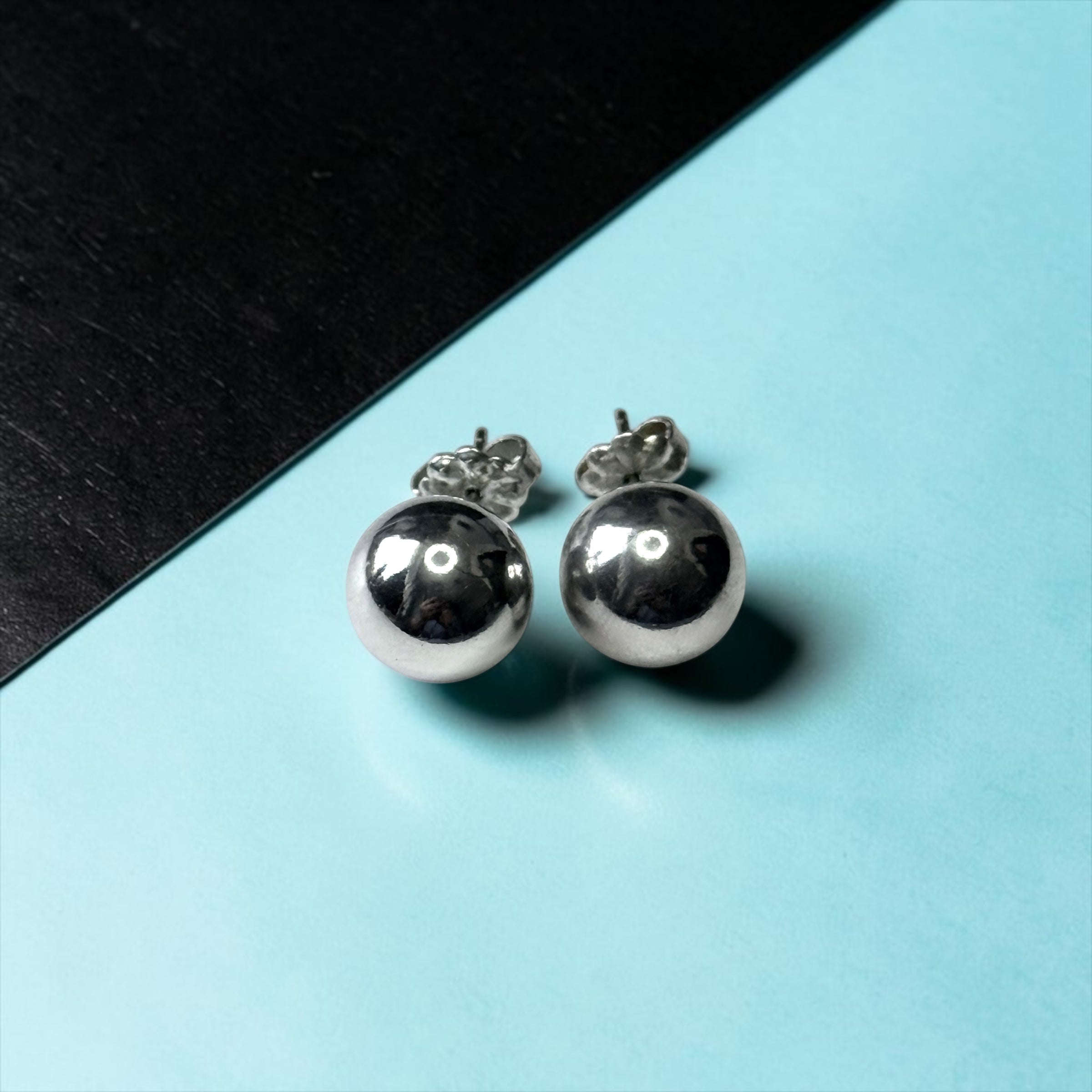Tiffany and Co Sterling 10mm Hardwear Ball Earrings