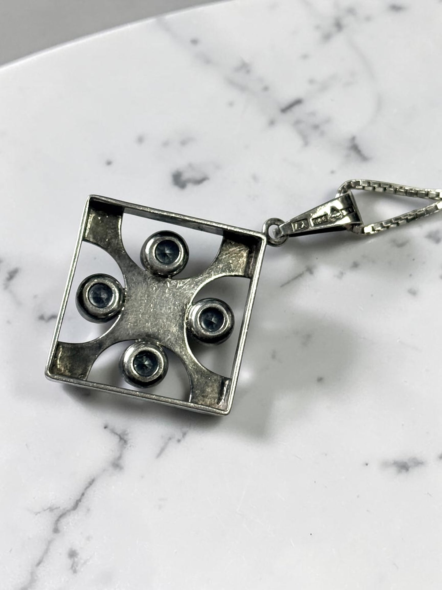 Vintage 1976 Finnish by Angelic Jewellery Topaz/Silver Pendant Collectors Piece
