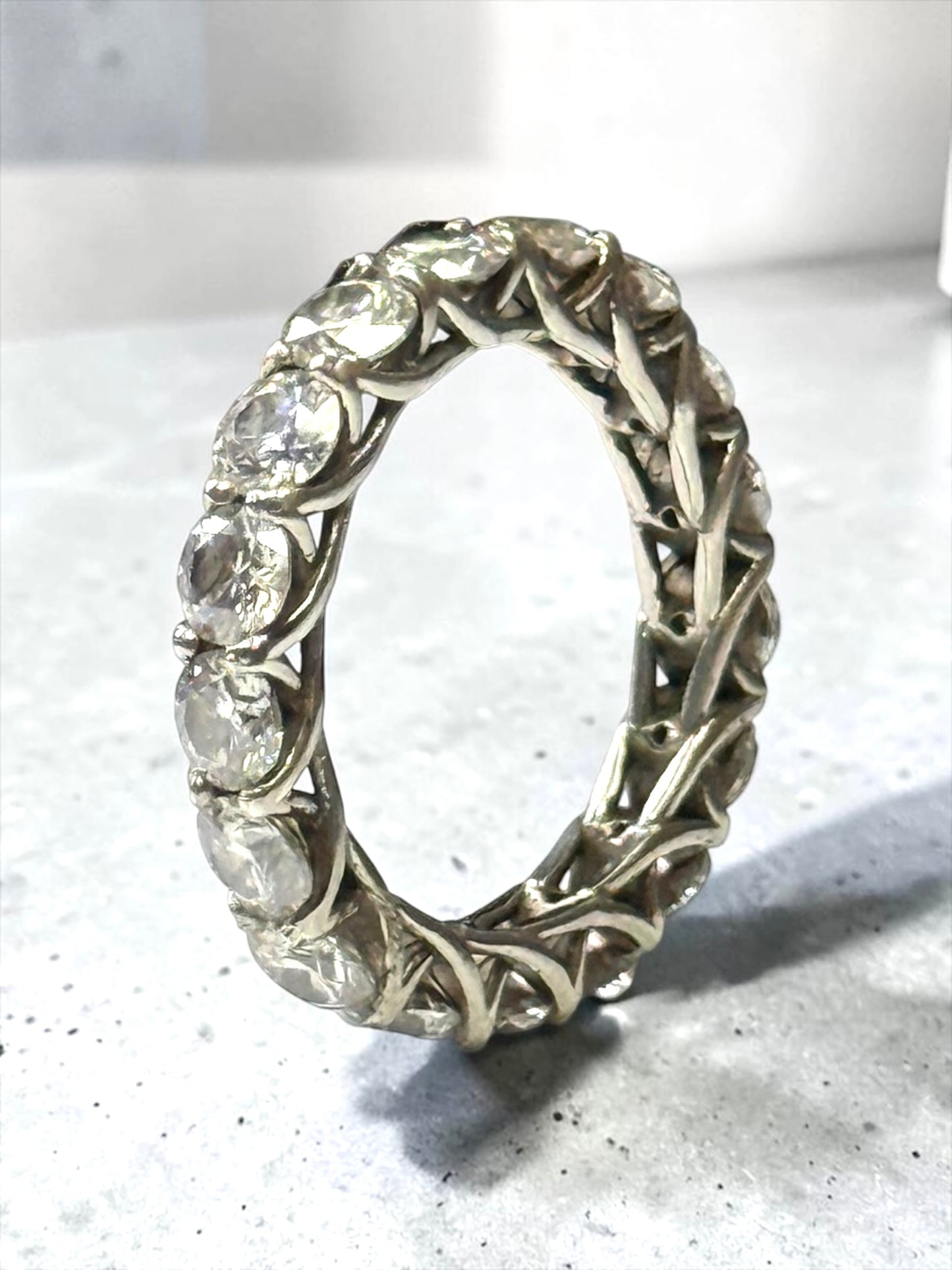 Stunning 17 Gem 4.25ct  Moissanite Full Eternity Ring 925 Size N