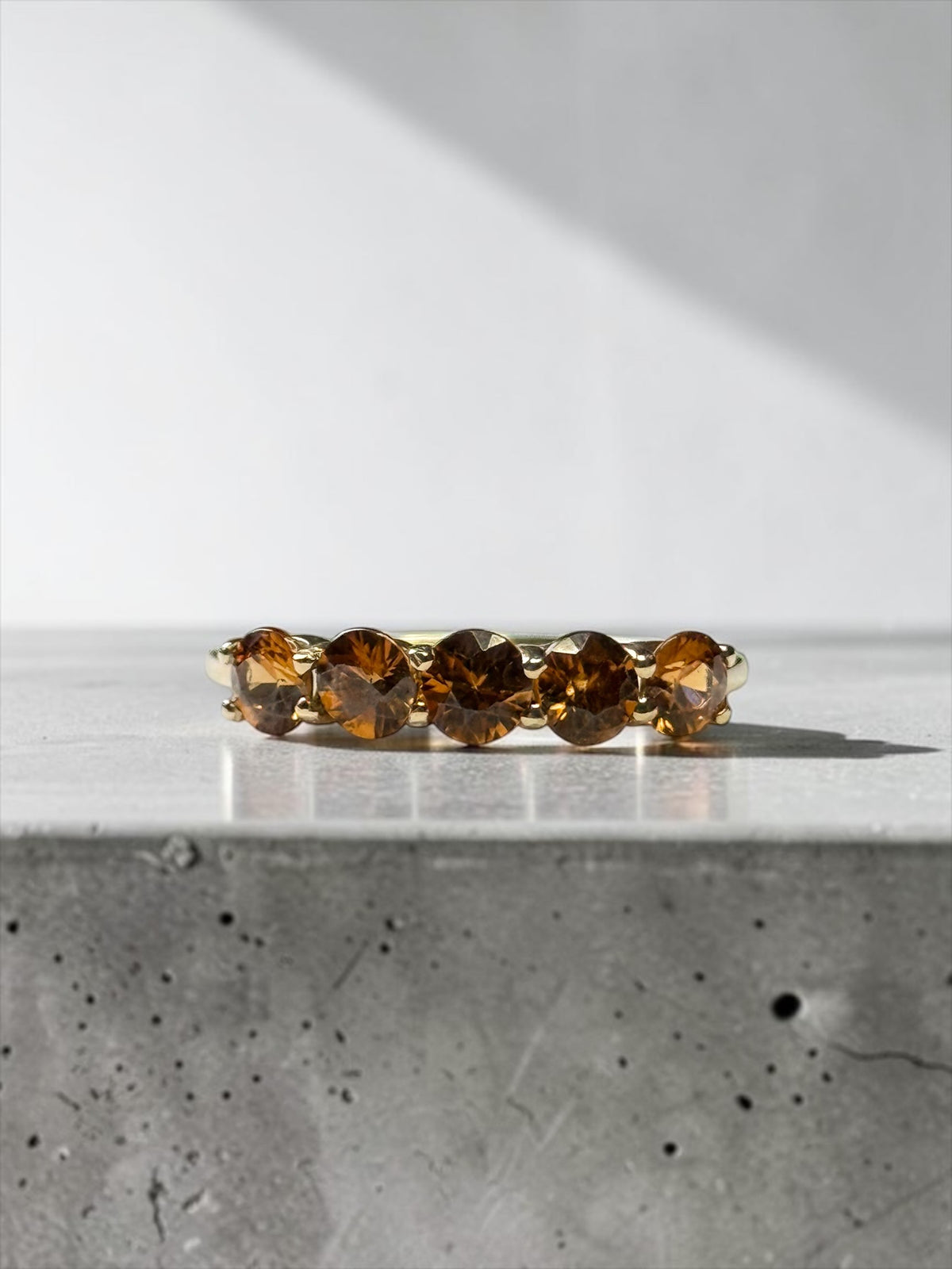 Rare Imperial Topaz 1.25ct Five Stone 10k Gold Ring
