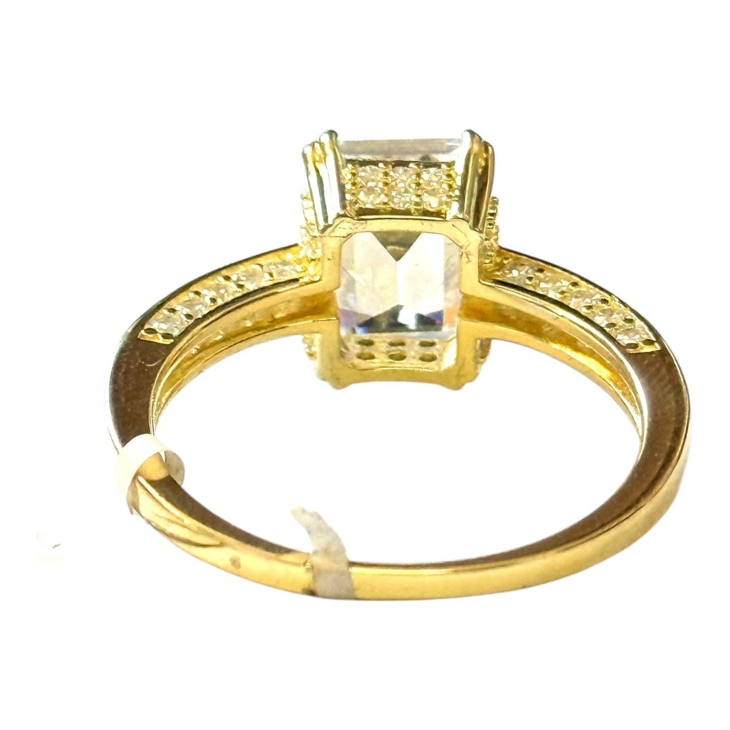 New Rock Crystal GP Silver Ring Size T