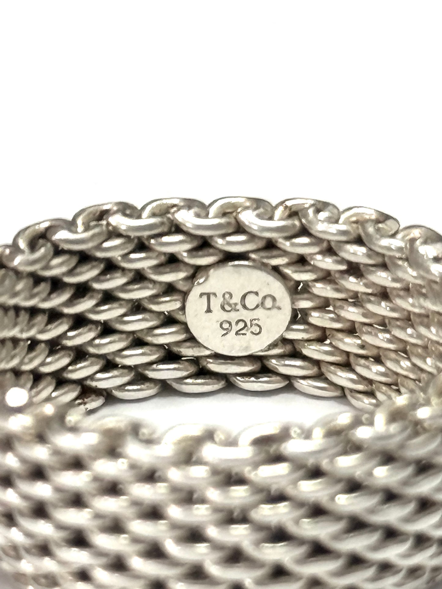 Tiffany & Co Somerset Mesh Ring Size T Unisex