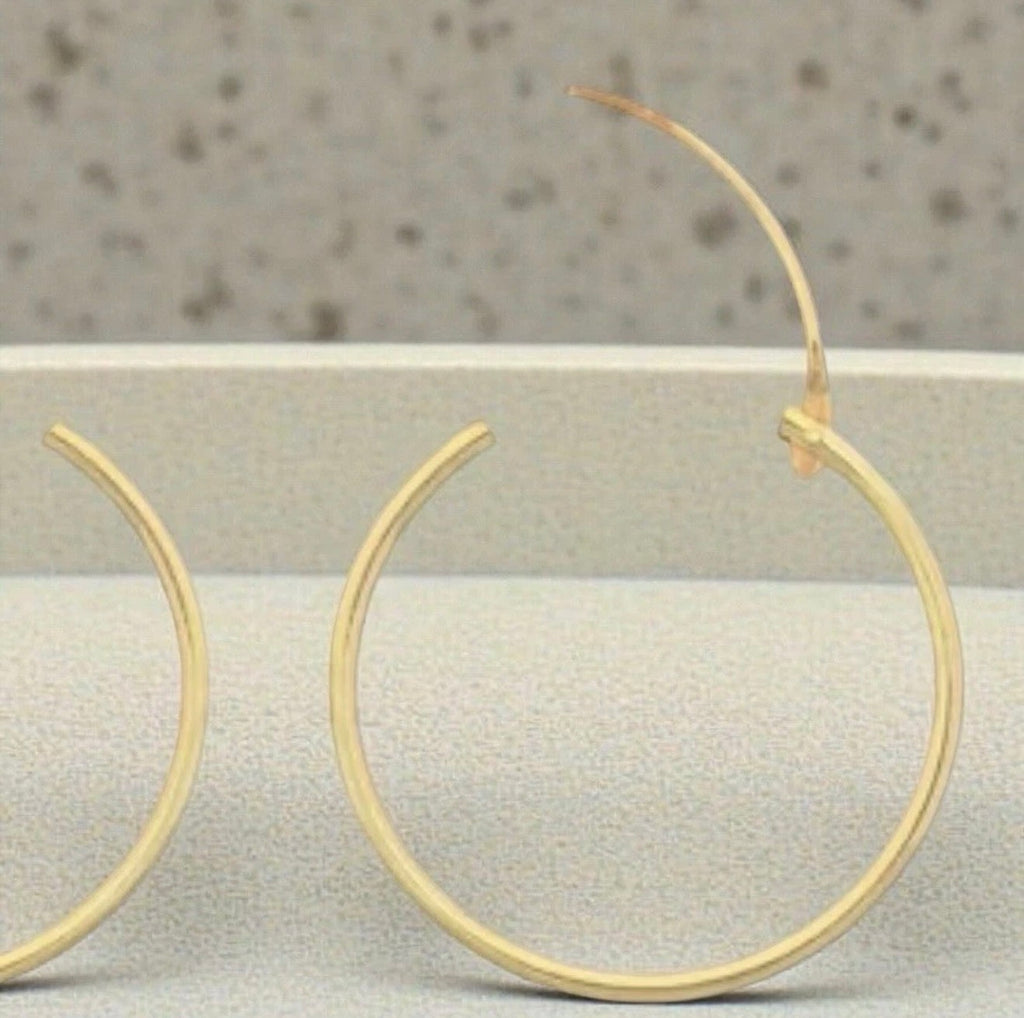 9ct Gold 20mm Hinged Hoop Earrings