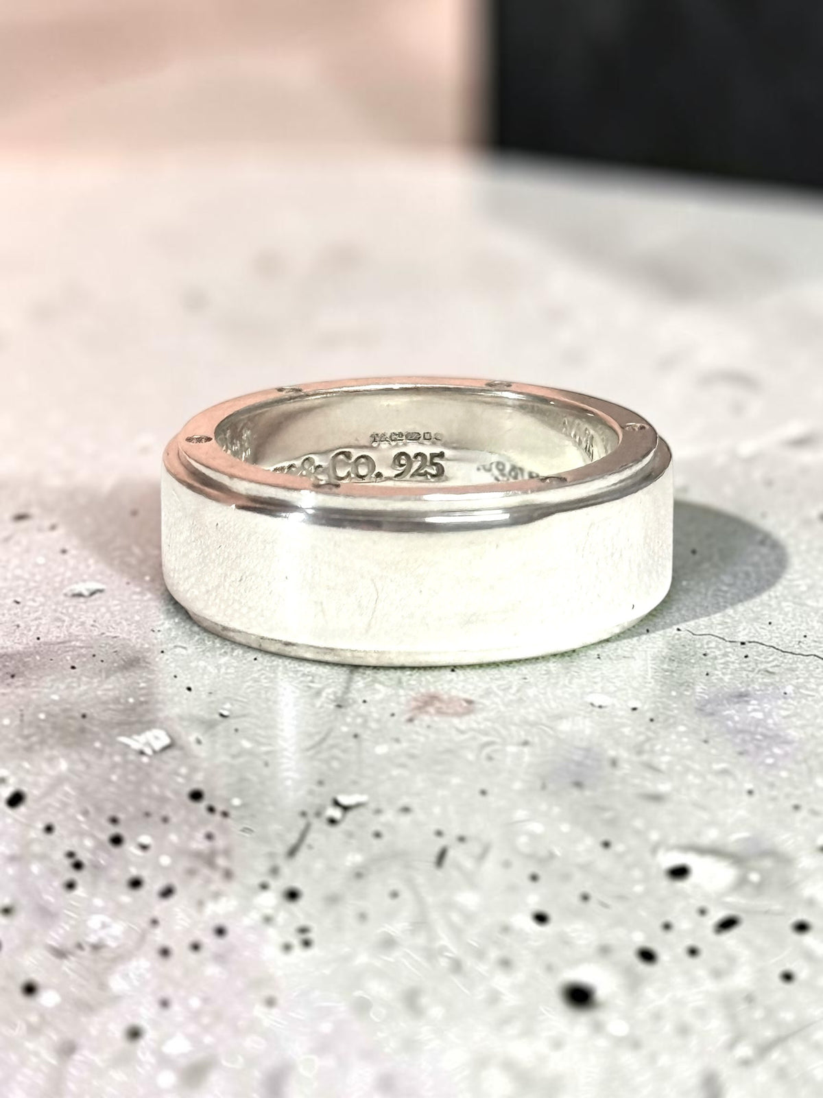 Tiffany & Co Unisex Metropolis Silver Band Ring Size V Hallmarked