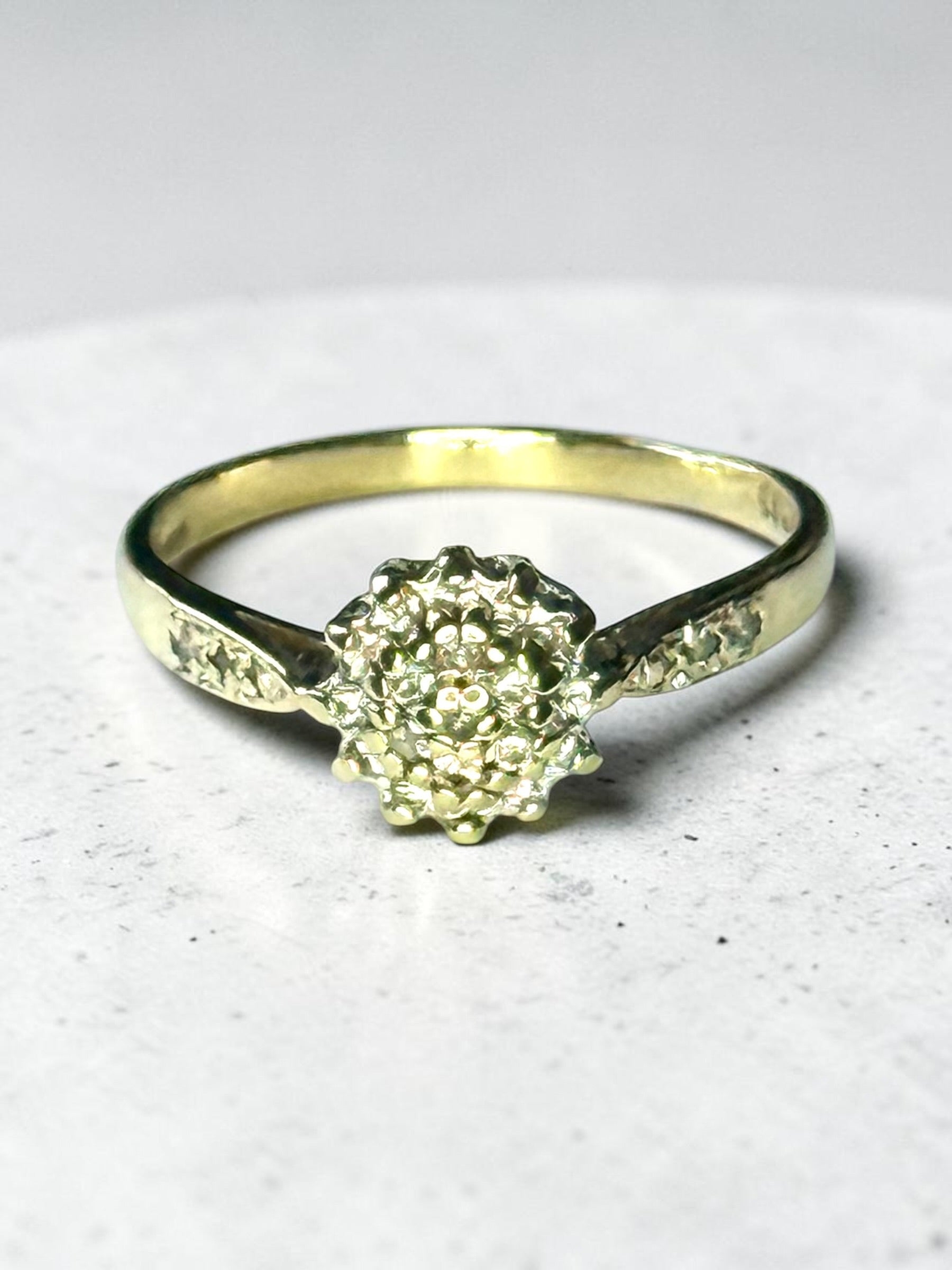 Diamond Cluster 9ct Gold Ring Hallmarked Size L 1/2