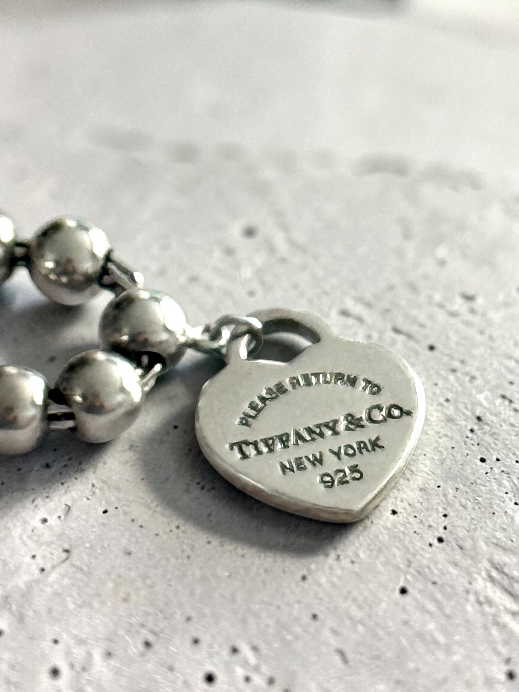Tiffany & Co Heart Bead Bracelet Return To Tiffany Medium 7"