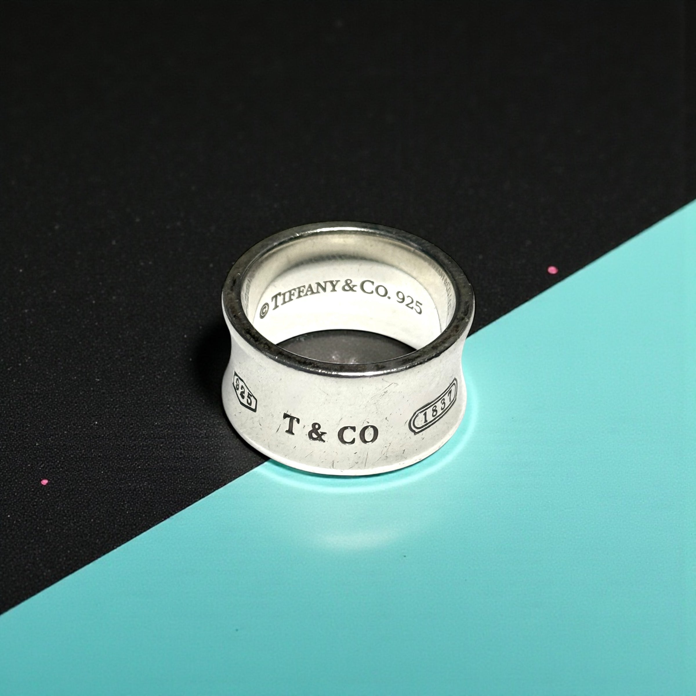 Tiffany & Co 1837 Vintage Wide Band Ring Unisex Size O