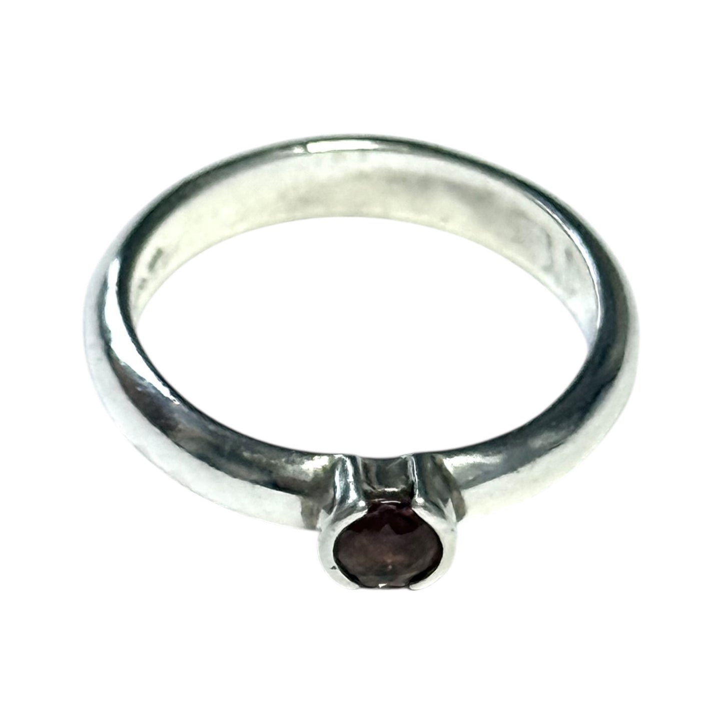 Rare Tiffany & Co Pink Tourmaline Silver Stacking Ring SIze J 1/2