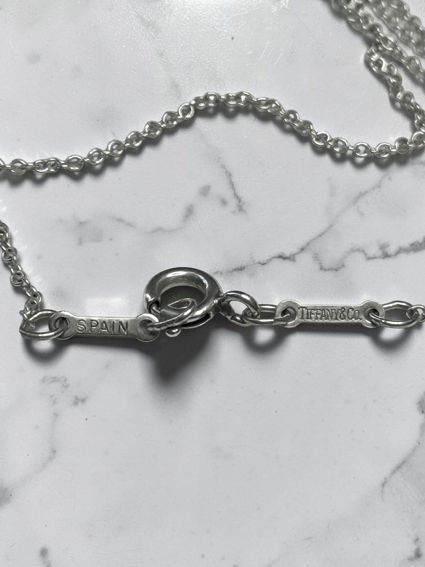Tiffany & Co Iconic Open Heart Medium Elsa Peretti Silver Pendant & Chain