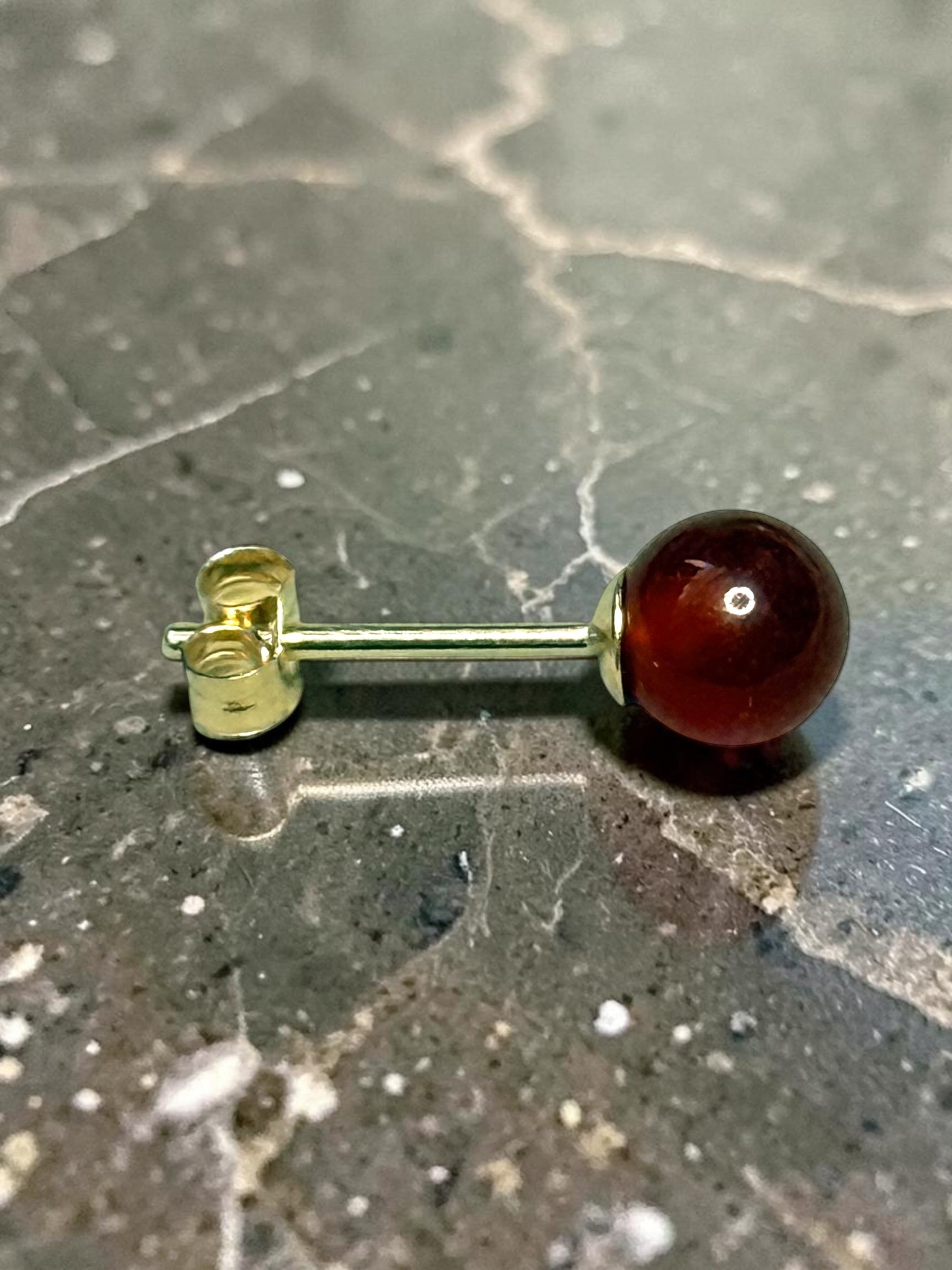 Genuine 5mm Chalcedony Cornelian 9ct Gold Earring Studs 1.5Carats