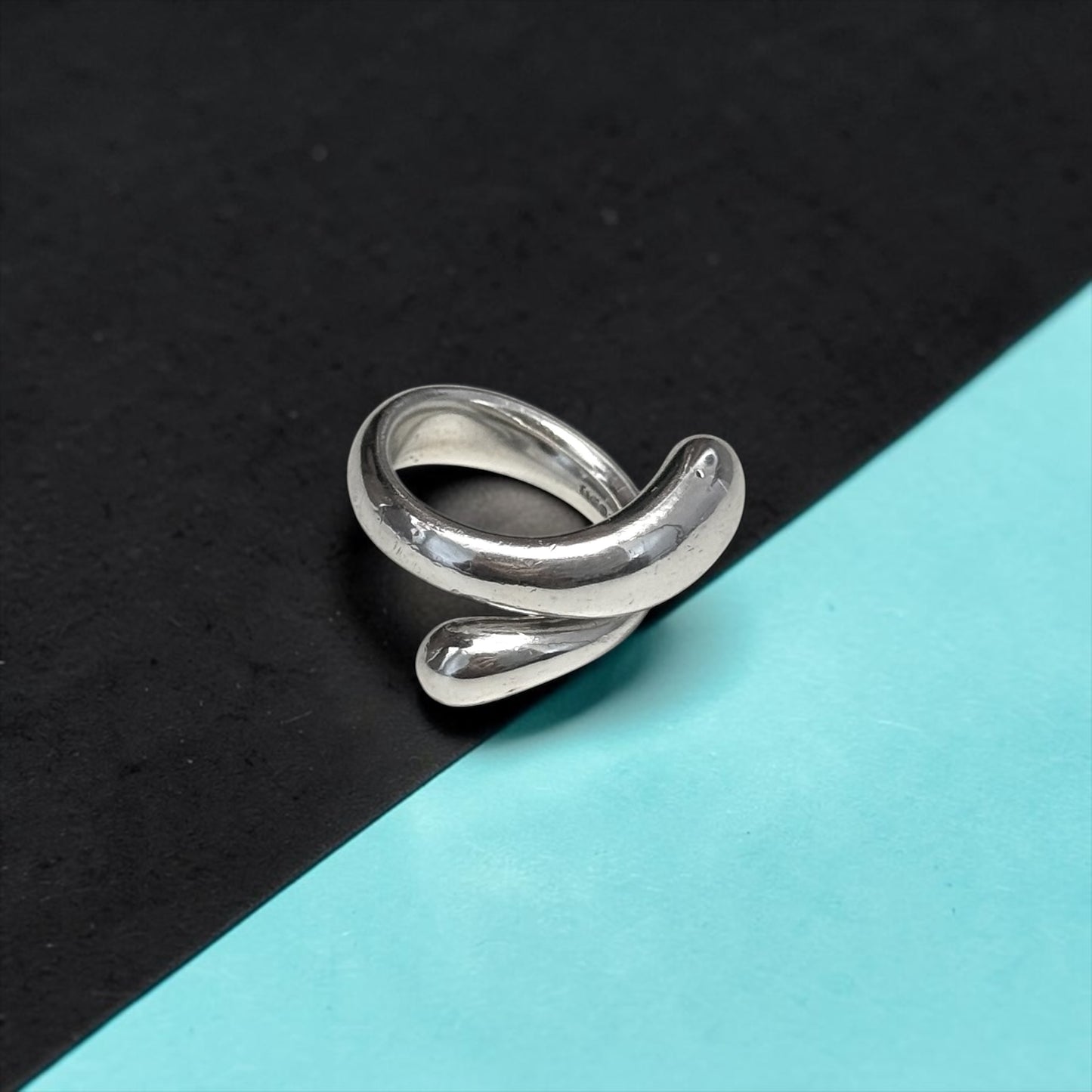 Tiffany & Co Elsa Peretti Tear Drop Ring 925 Hallmarked