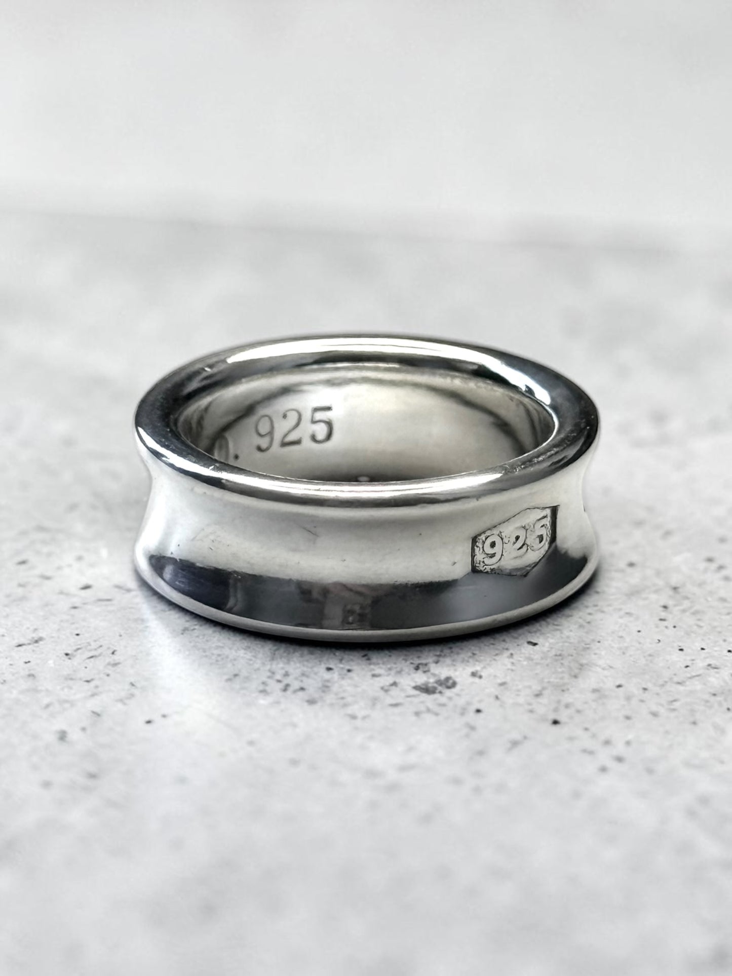 Tiffany & Co Concave Band 1837 Silver 925 Ring Size H 1/2