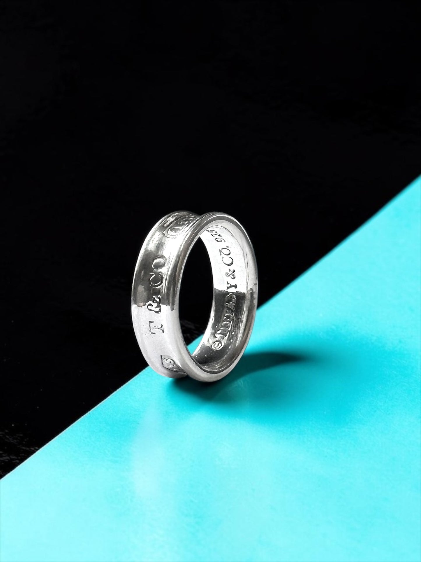 Tiffany & Co Concave Band 1837 Silver 925 Ring Size P