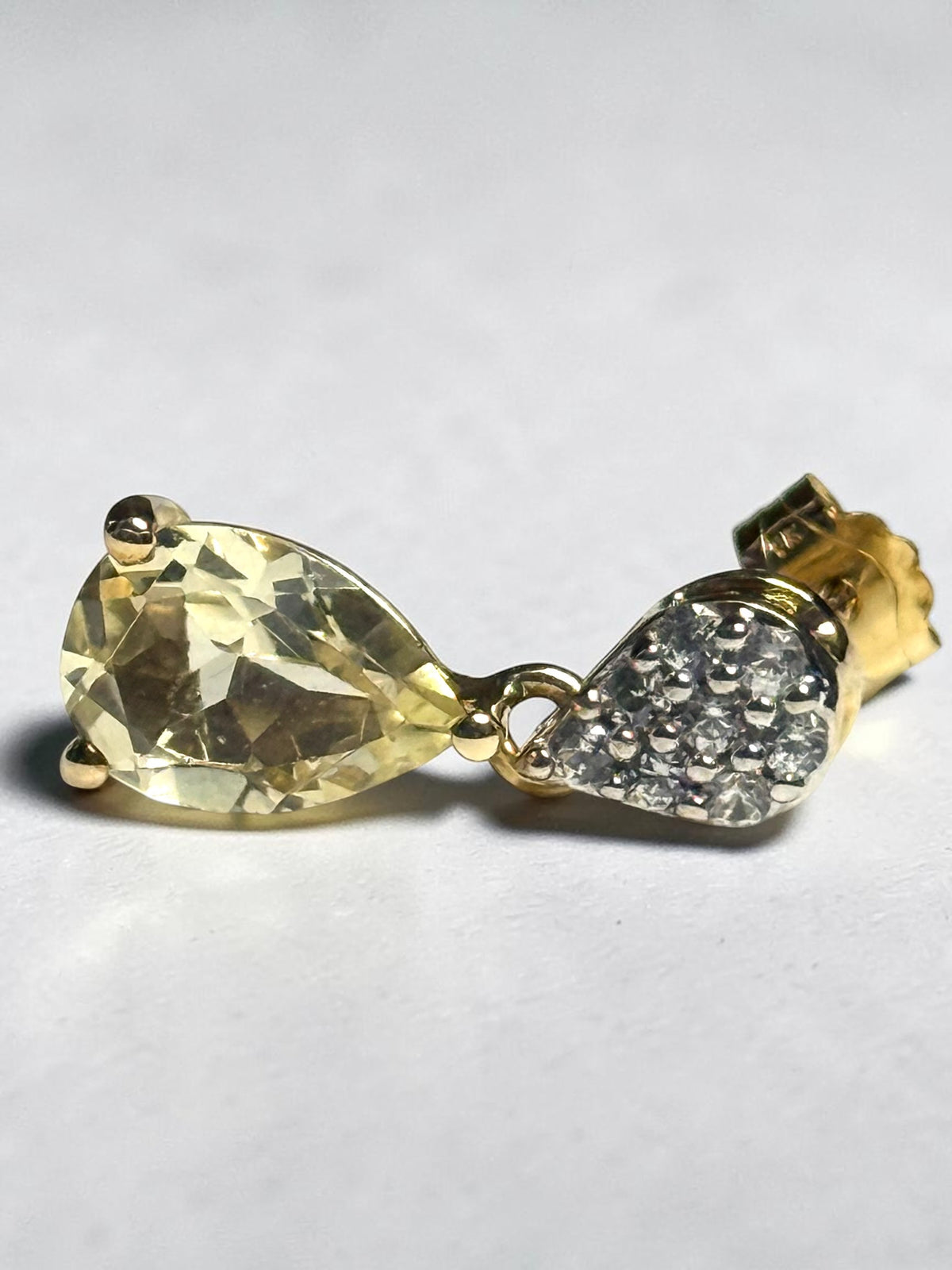 Stunning 2.5ct Citrine & White Topaz 9k Drop Earrings