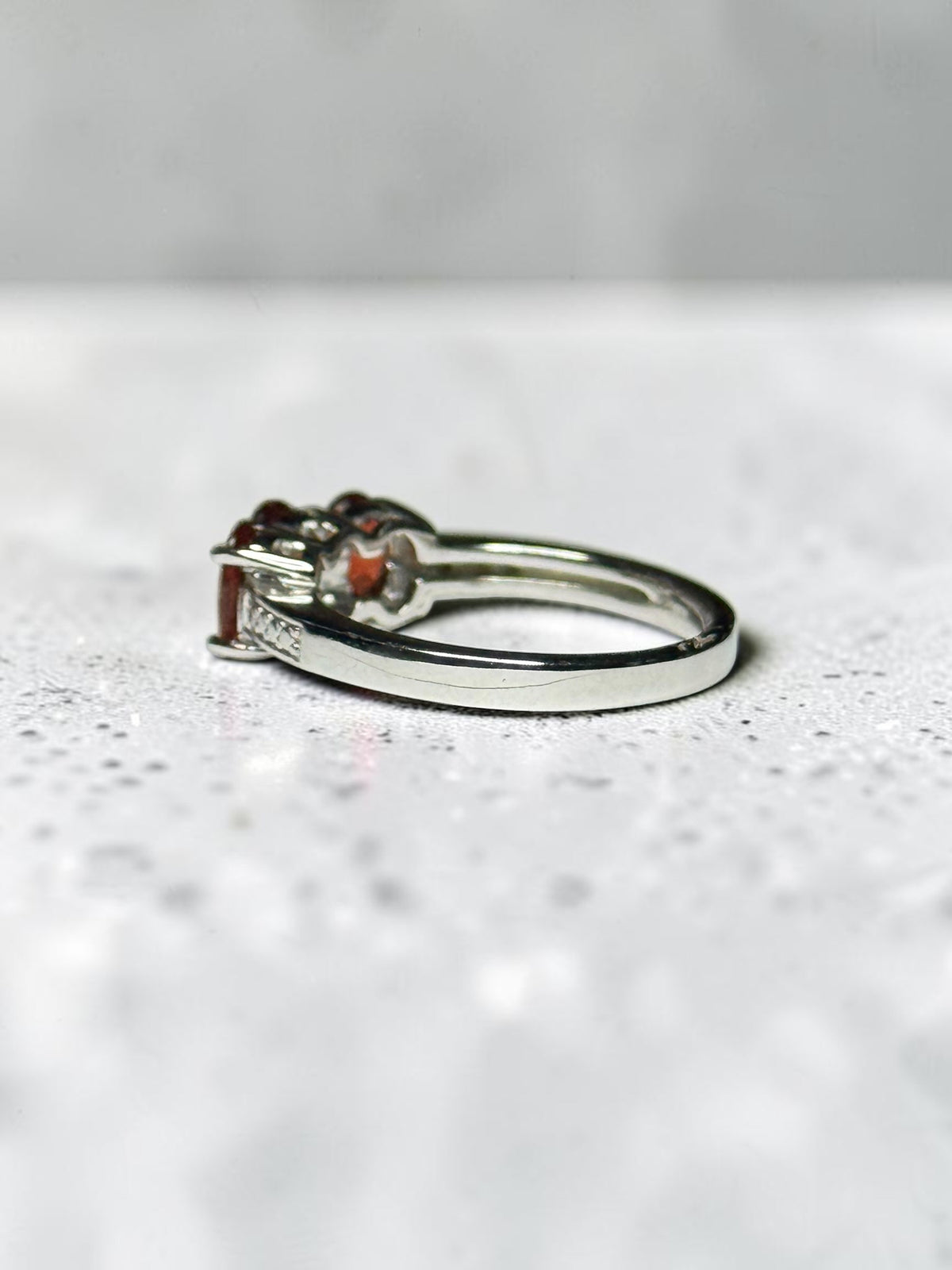Mongolian 1.17ct Andesine Trilogy 925 Ring Size N 1/2