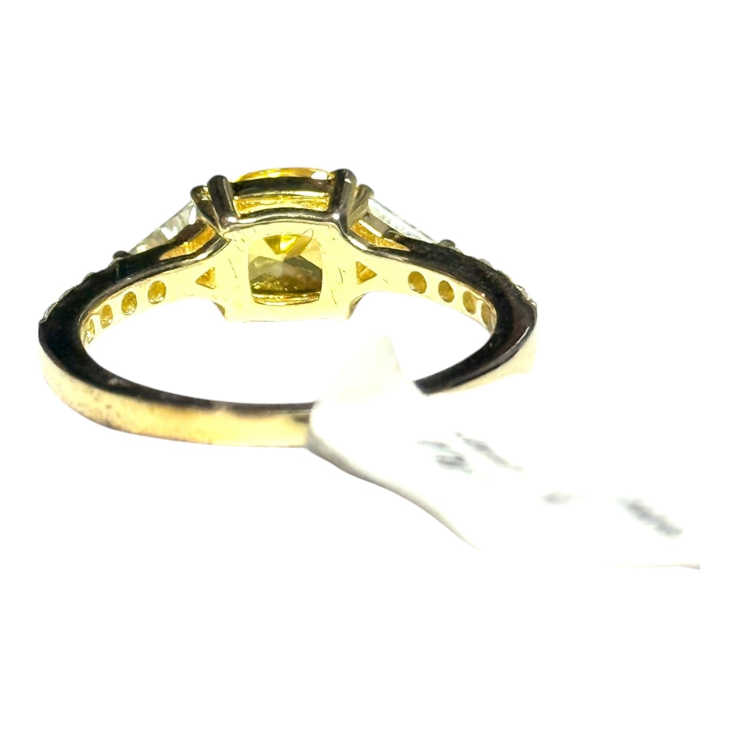 New Citrine & White CZ GP Silver Ring Size P CSC