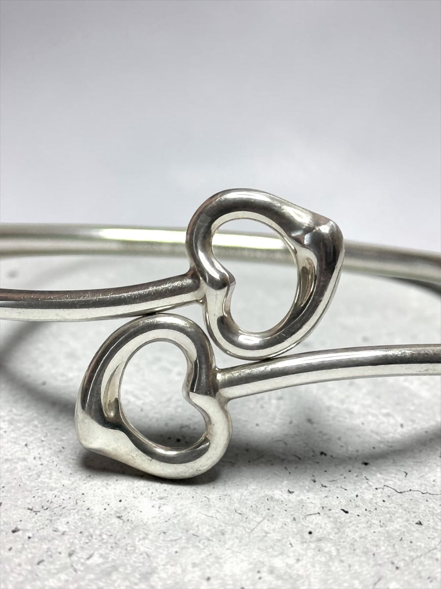 Tiffany & Co Peretti Open Heart Bangle 925 Silver
