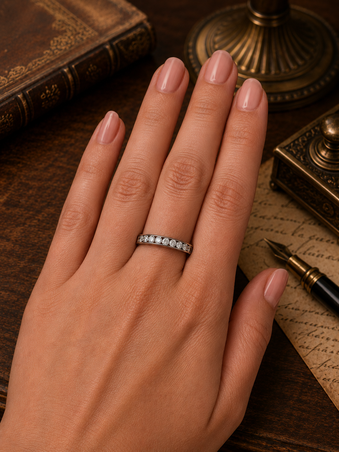 Super Condition 1/2 Carat Diamond White Gold 9K Channel Set Ring