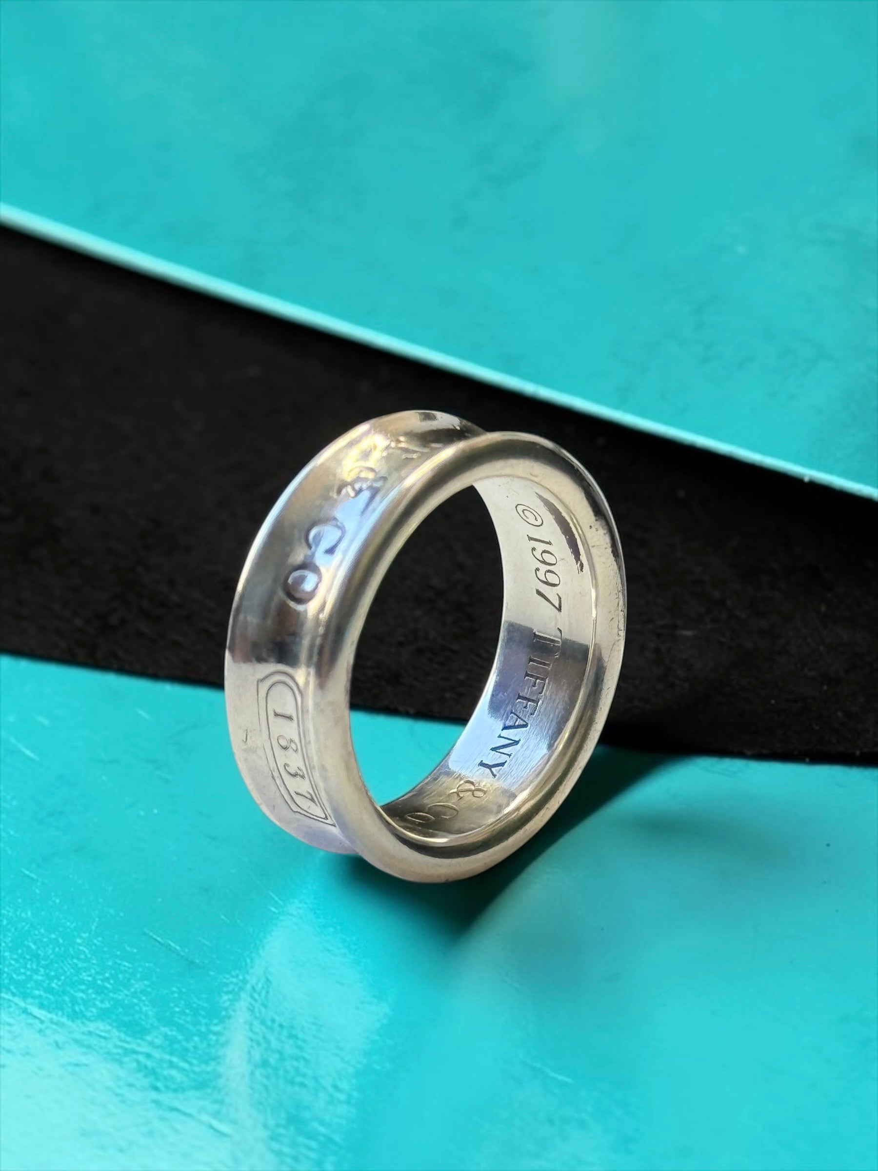 Tiffany & Co Concave Band 1837 Silver 925 Ring Size M