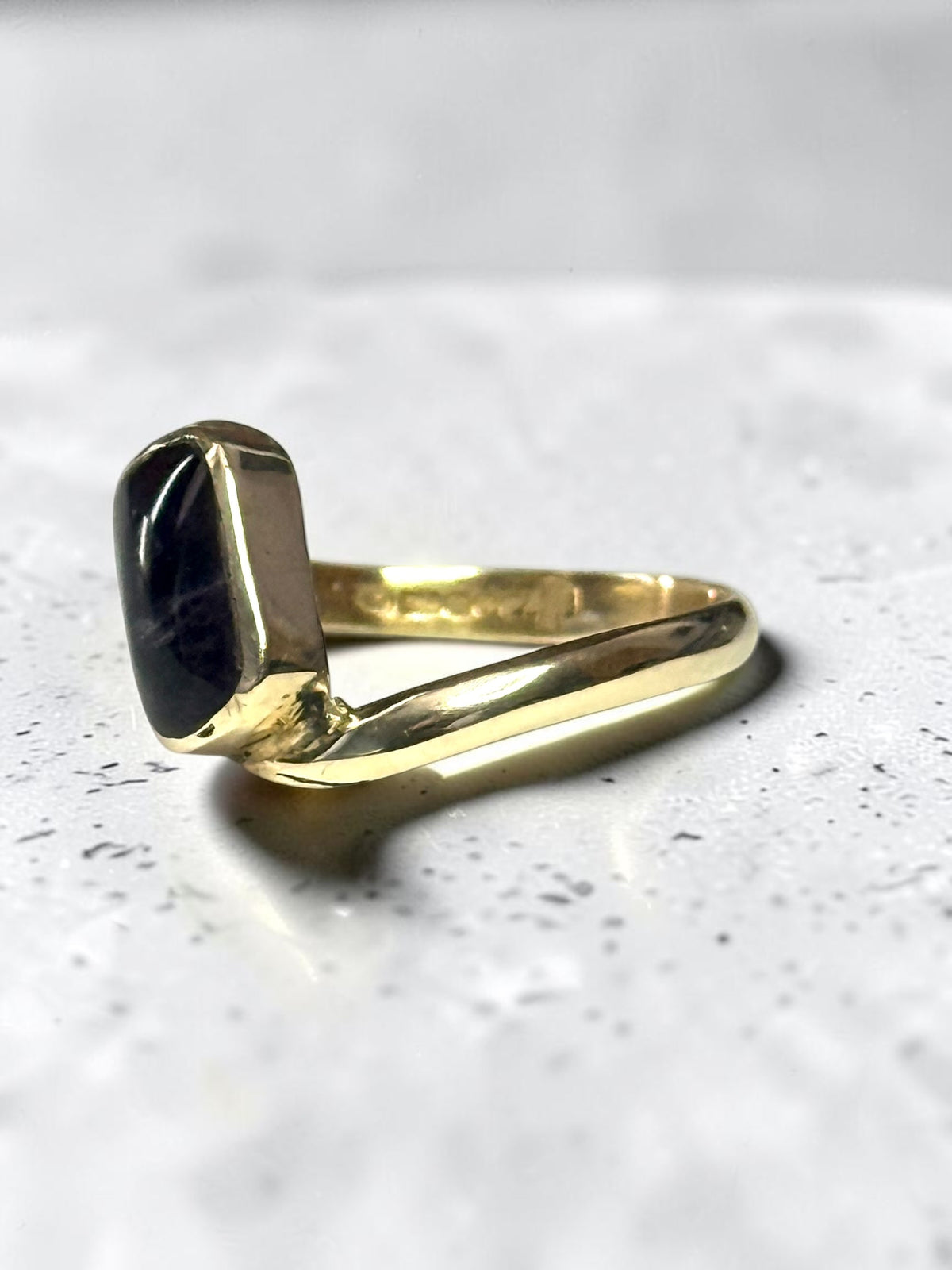 Rare 9ct Gold Blue John Ring 2.1g Size N 1/2 - 2000 Millennium Sheffield