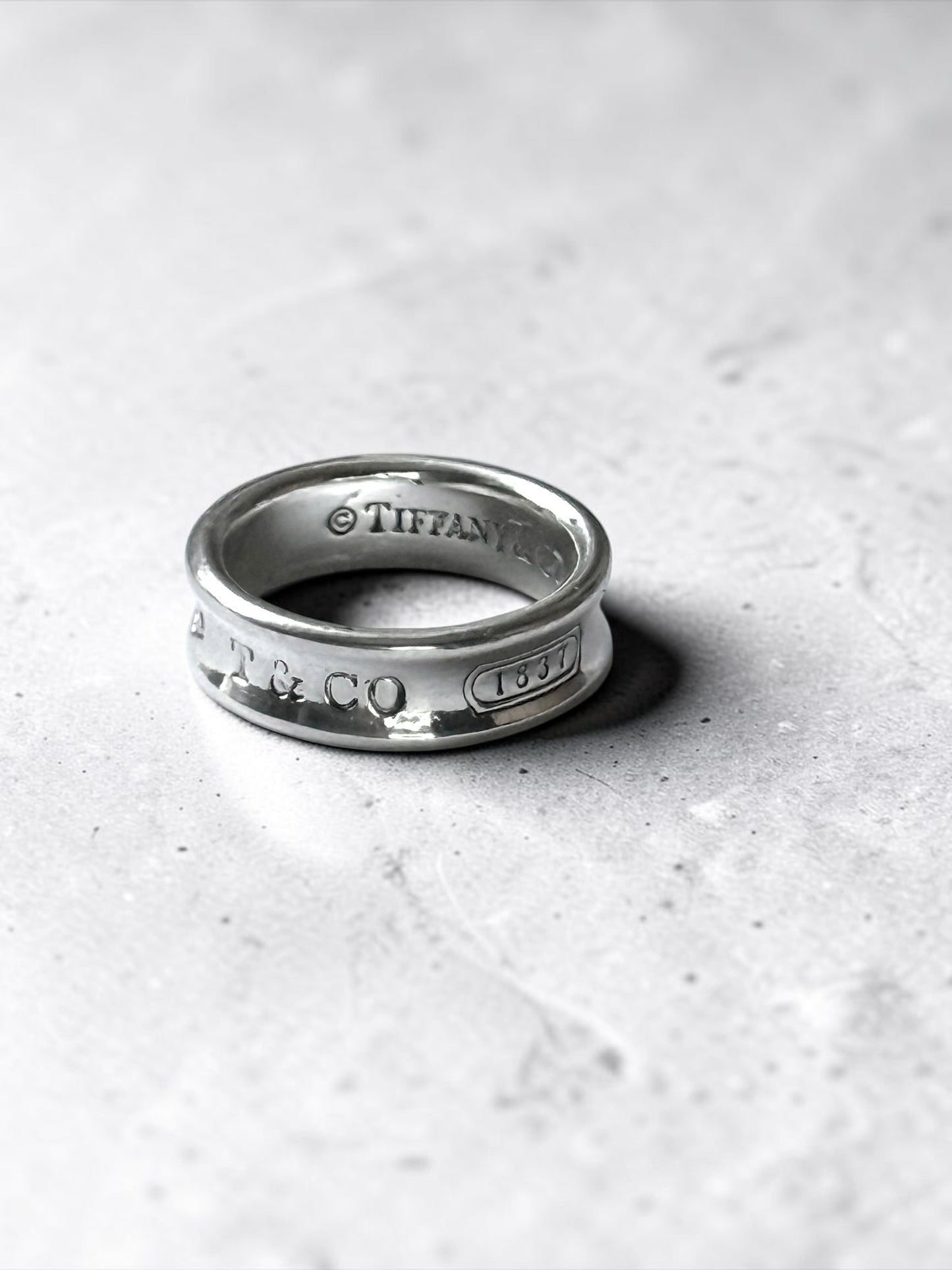 Tiffany & Co Concave Band 1837 Silver 925 Ring Size P