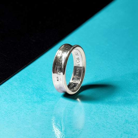 Tiffany & Co Concave Band 1837 Silver 925 Ring Size S 1/2