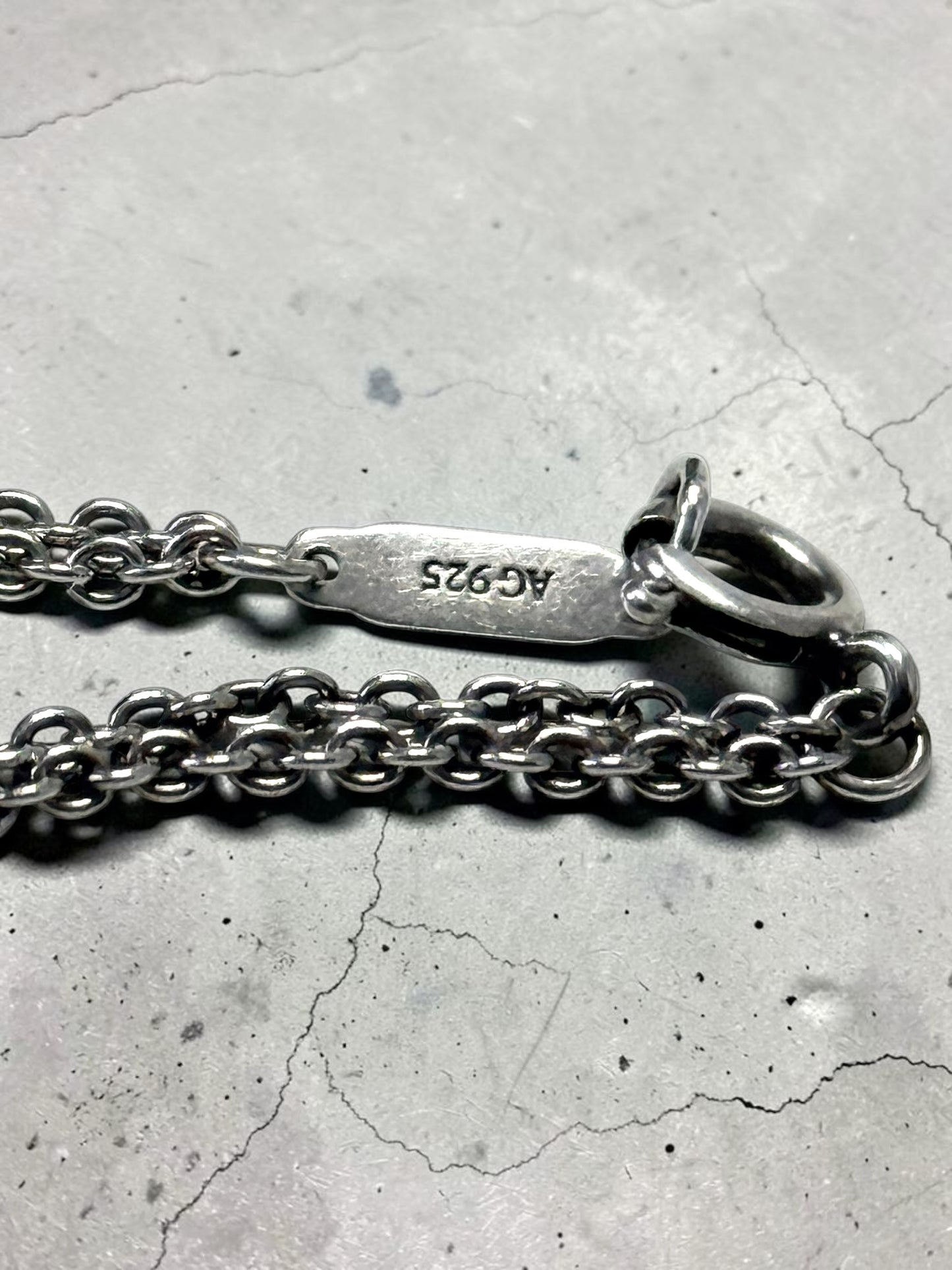 Tiffany & Co Retired Infinity Blue Enamel Double Chain Bracelet 6 1/2 Inch