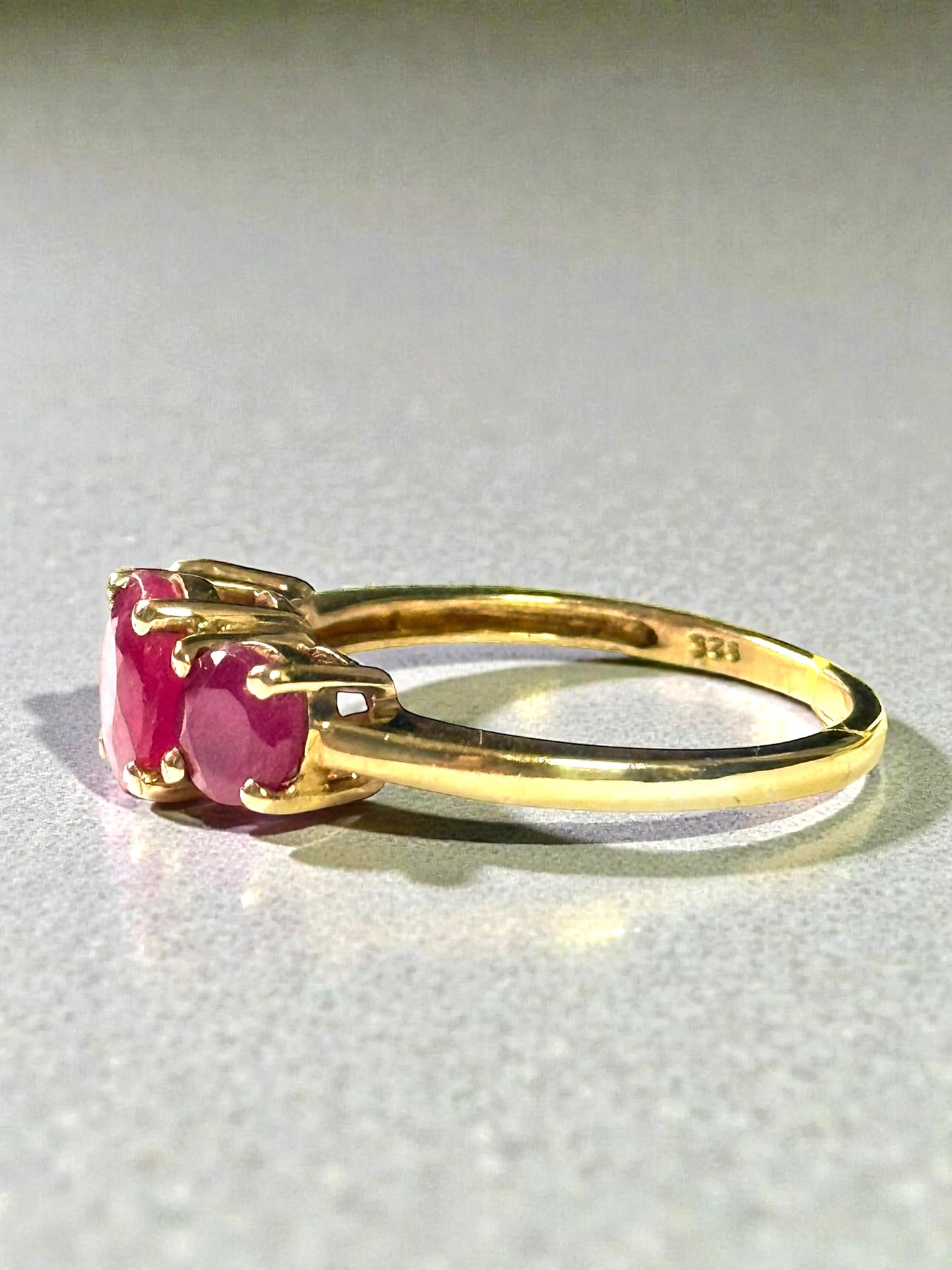 Trilogy 2.2ct Ruby GP 925 Ring Size Q