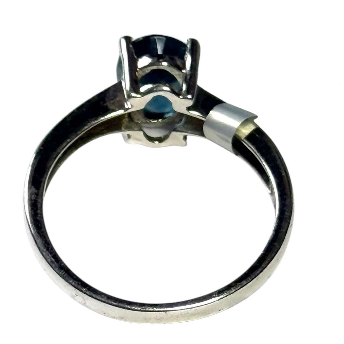 New Blue Topaz Solitaire Silver Ring Size L CSC