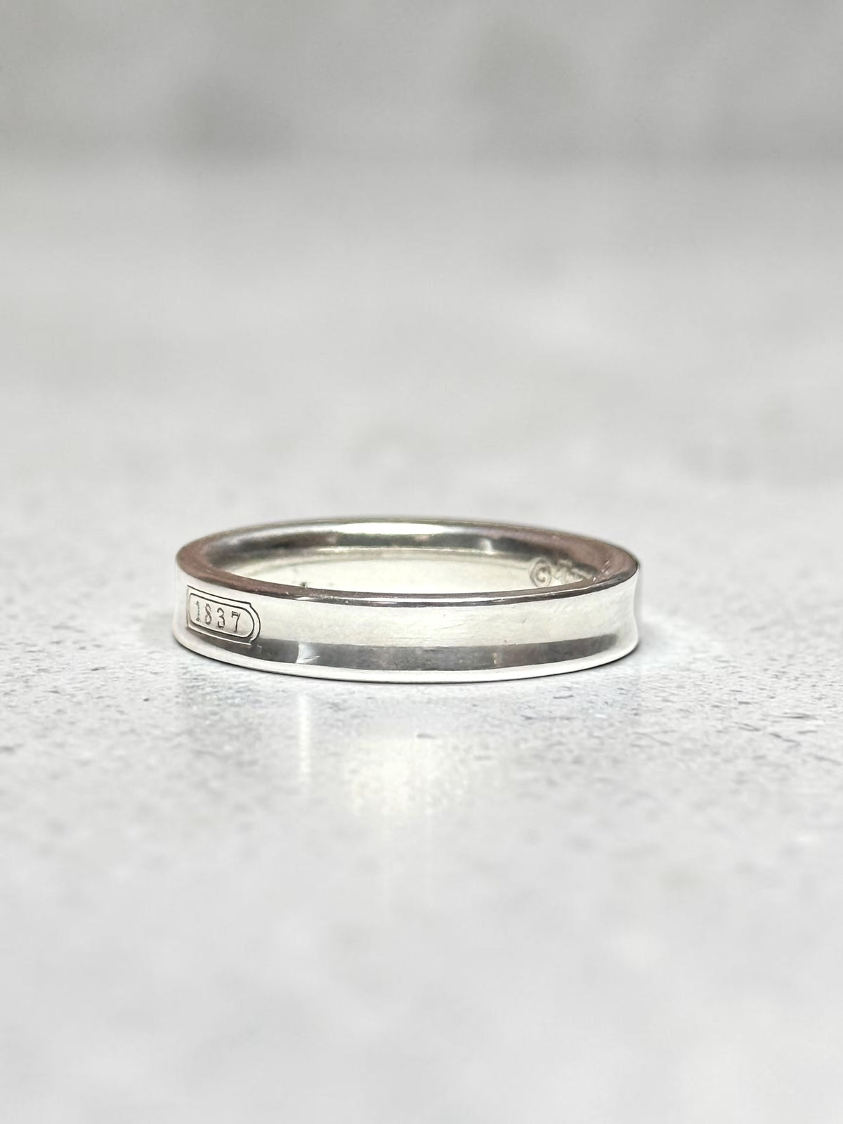 Tiffany & Co Concave Narrow Band 1837 Silver 925 Ring Size N