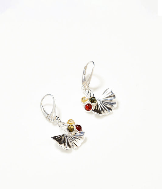 Amber Ginkgo Drop Earrings