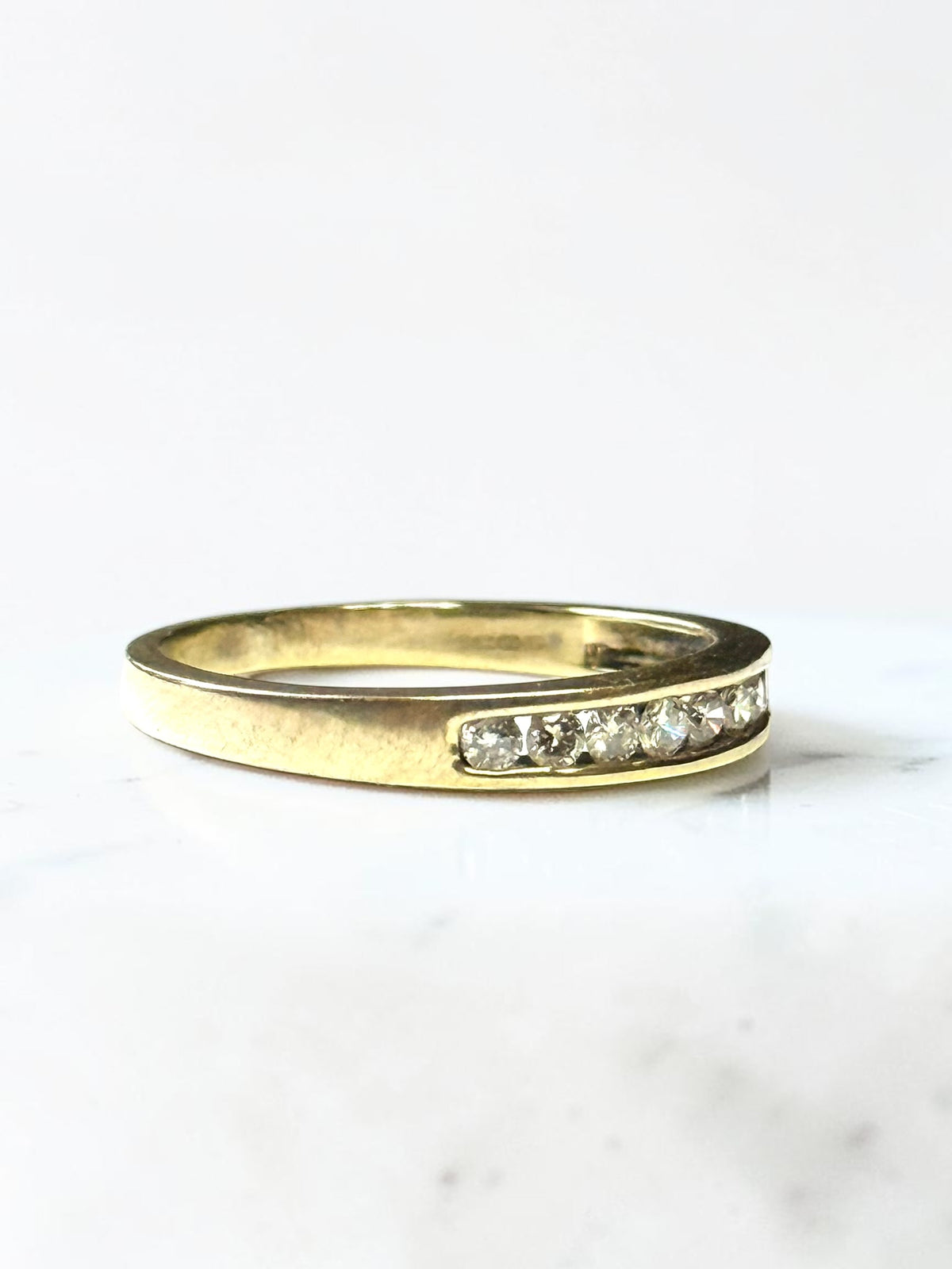 0.25ct Diamond Channel Set 9k Gold Ring Size Q 1/2
