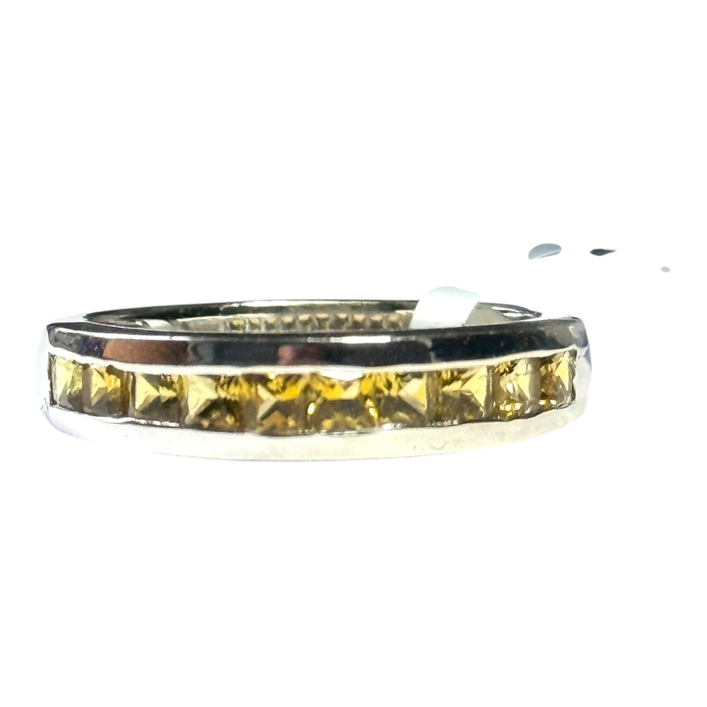 New Citrine Channel Set Silver Ring Size N CSC