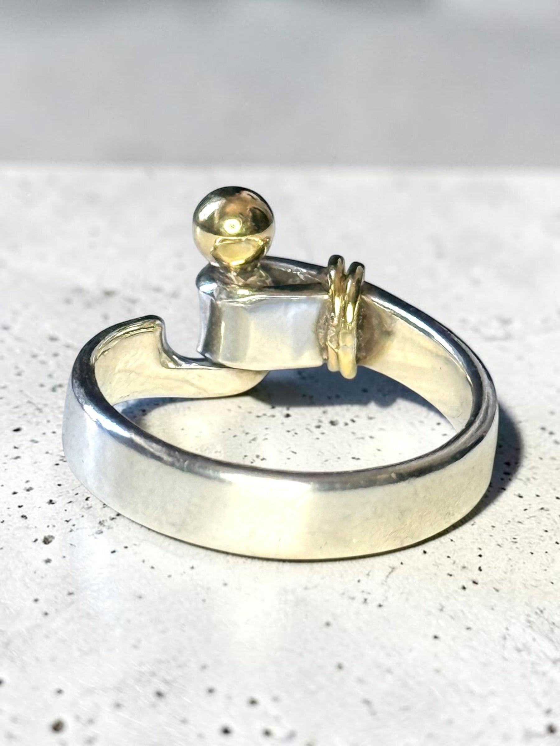Tiffany & Co 18kt Gold & Silver Hook & Eye Ring