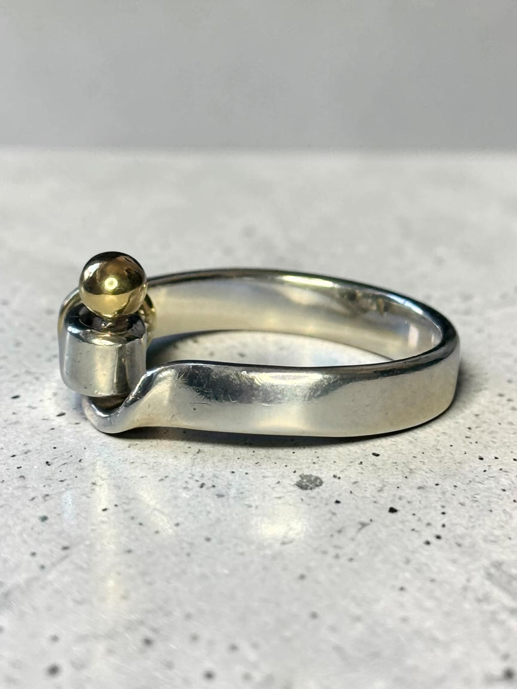 Tiffany & Co 18kt Gold & Silver Hook & Eye Ring